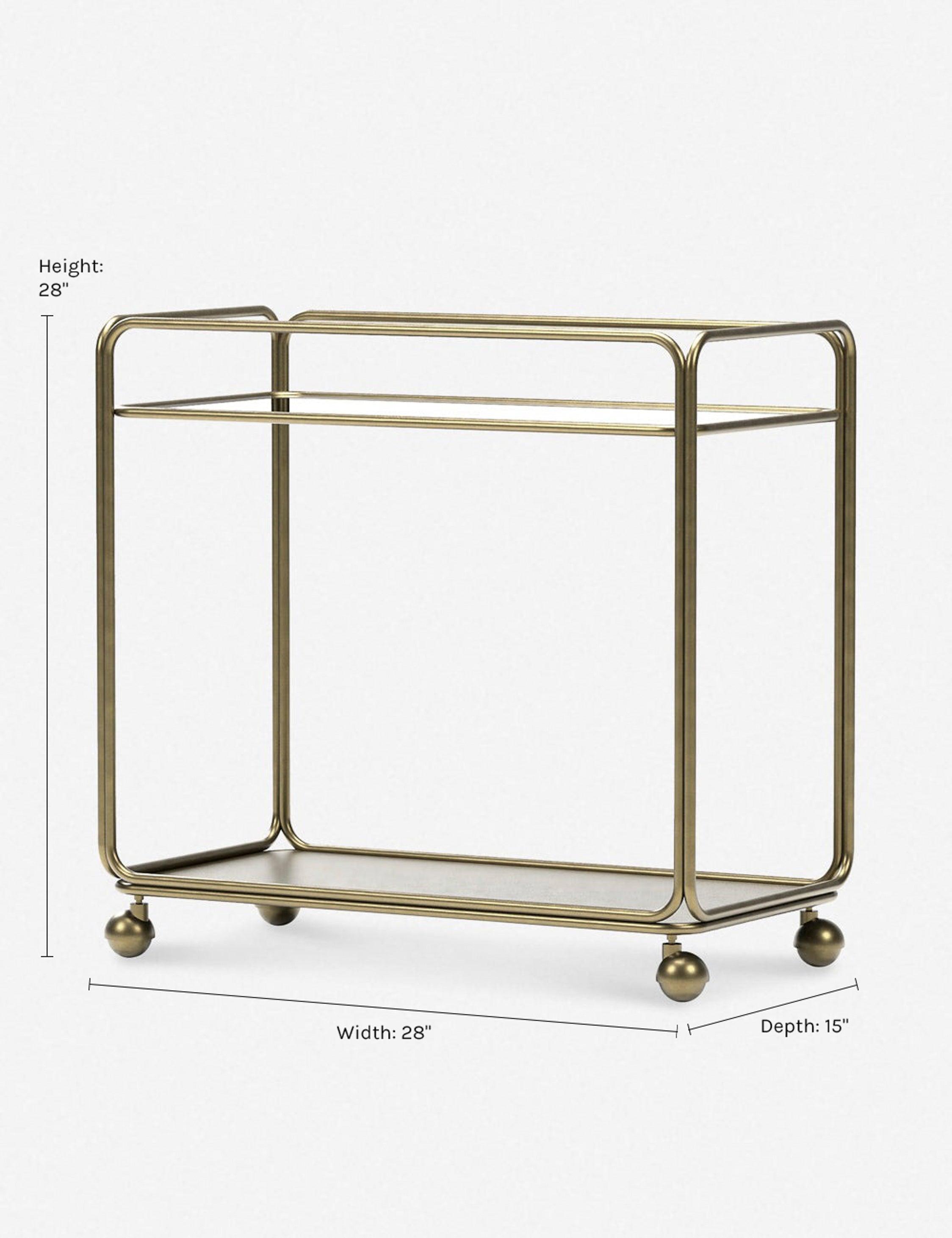Nathalie Bar Cart - Brass