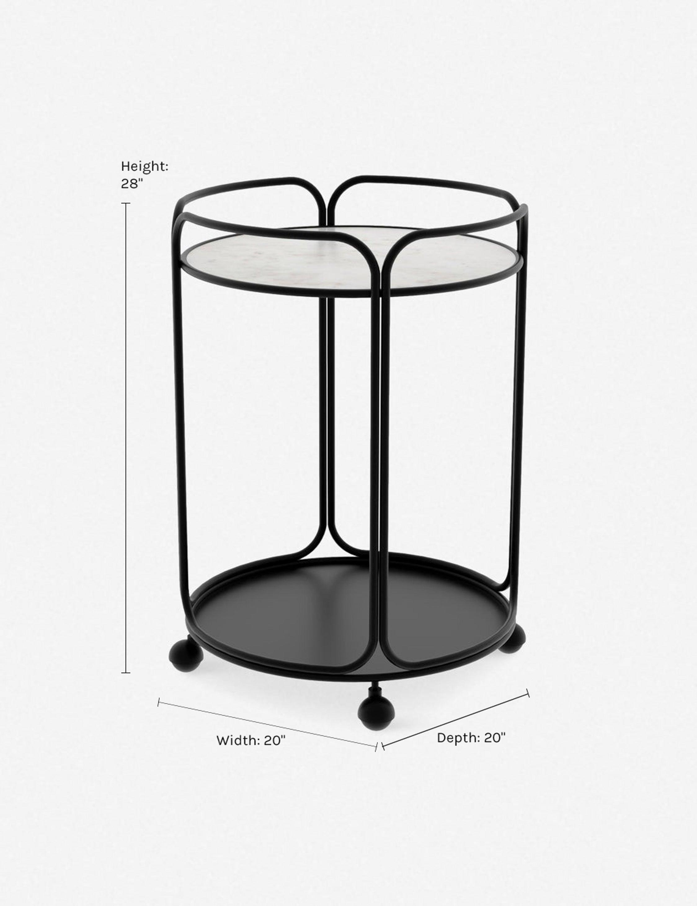 Nathalie Round Bar Cart - Black