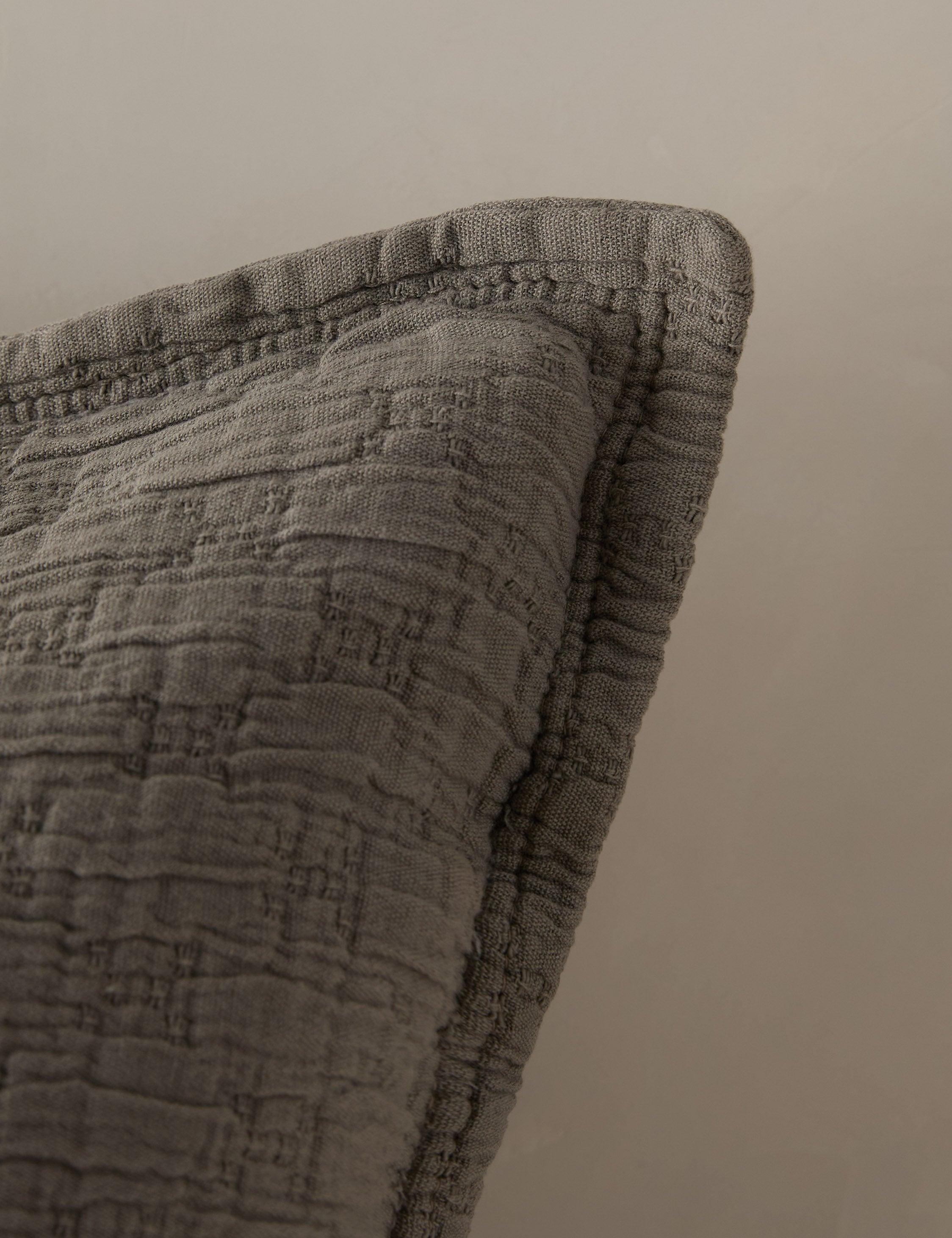 Ojai Cotton Matelasse Euro Sham by Pom Pom at Home - Pebble / Euro