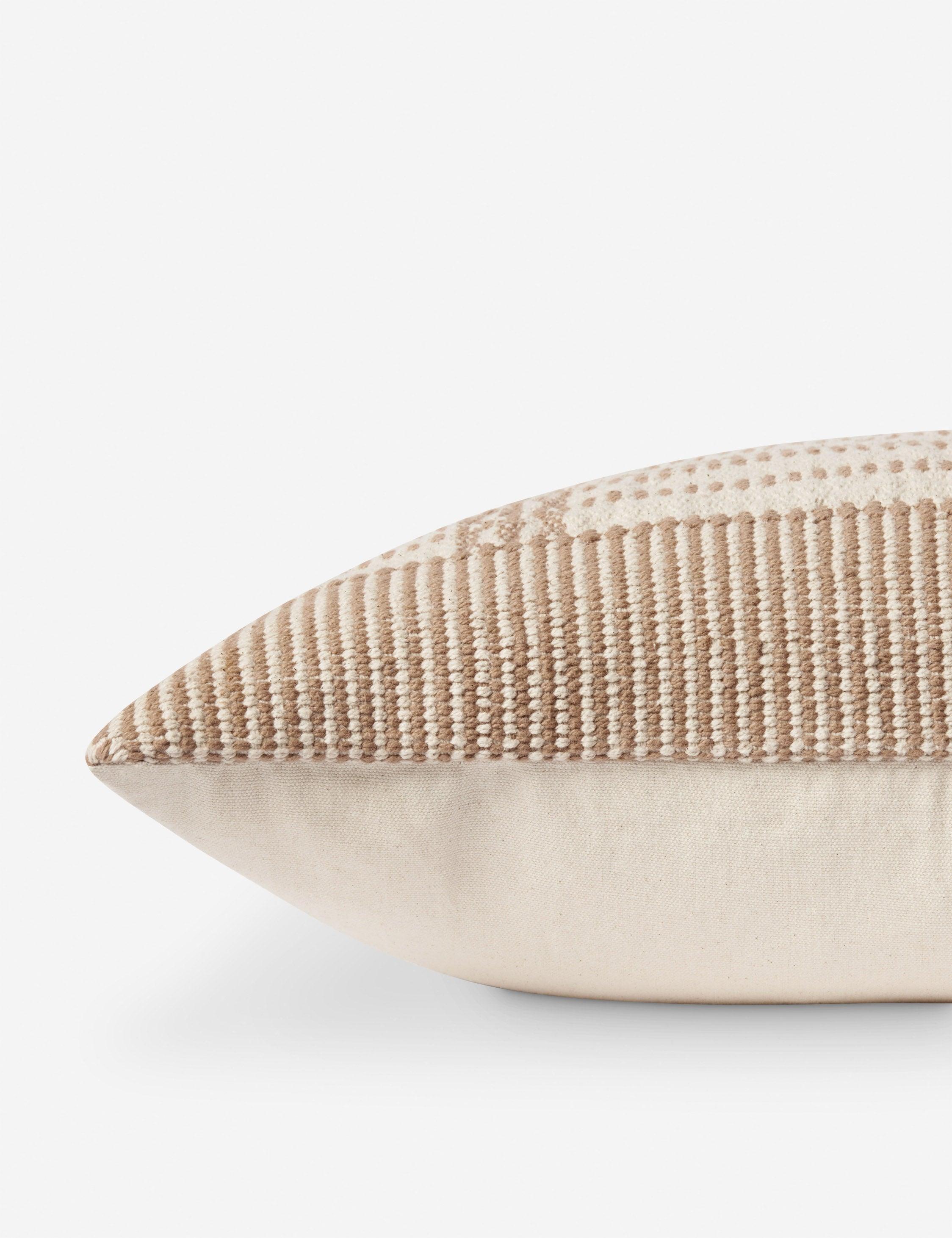 Marion Pillow by Magnolia Home by Joanna Gaines X Loloi - Gold and Beige / Polyester