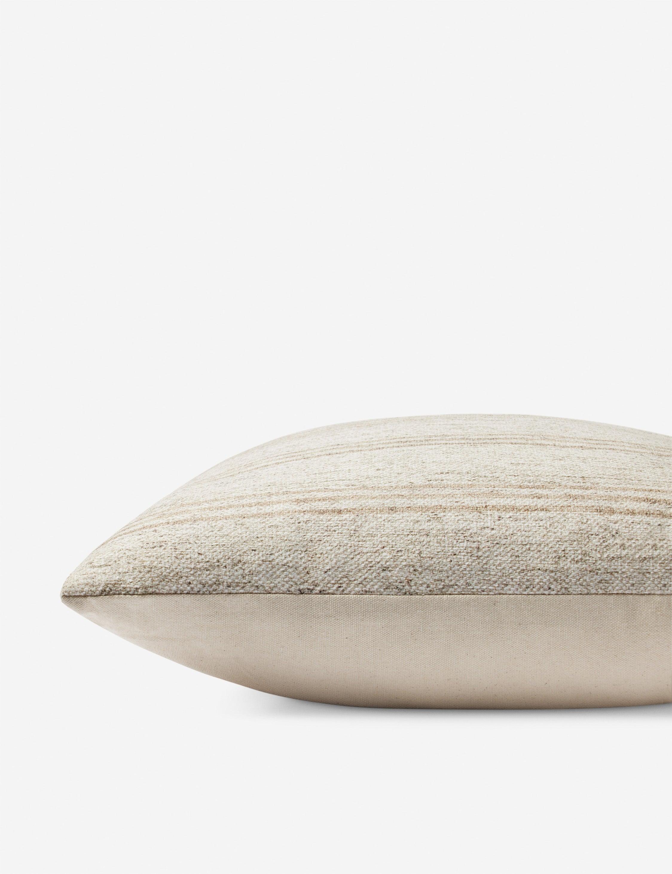 Zephyr Pillow by Amber Lewis x Loloi - Ivory and Natural / 18" x 18" / Down