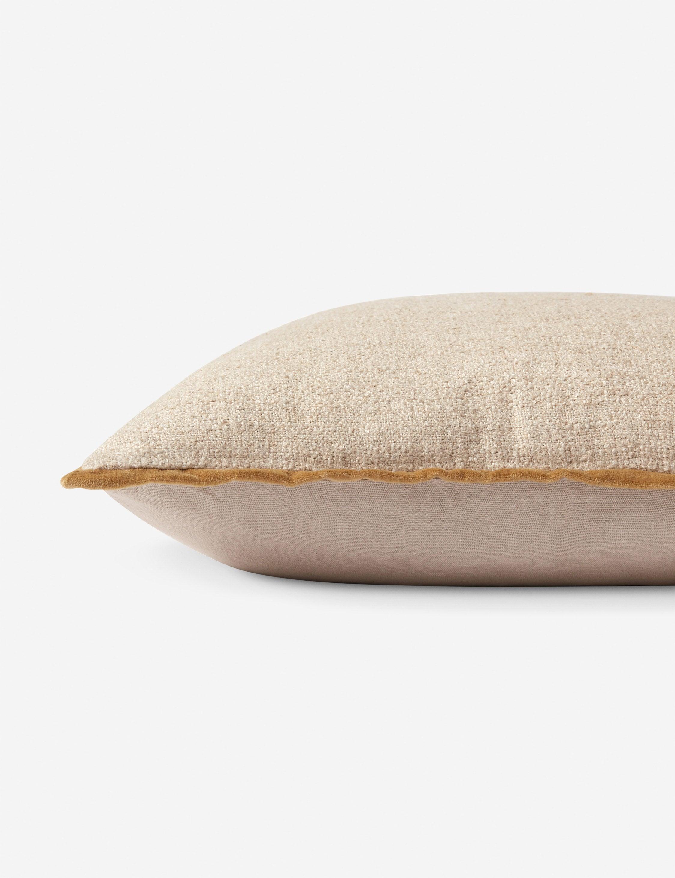 Aveline Pillow by Amber Lewis x Loloi - Ivory and Gold / 22" x 22" / Down