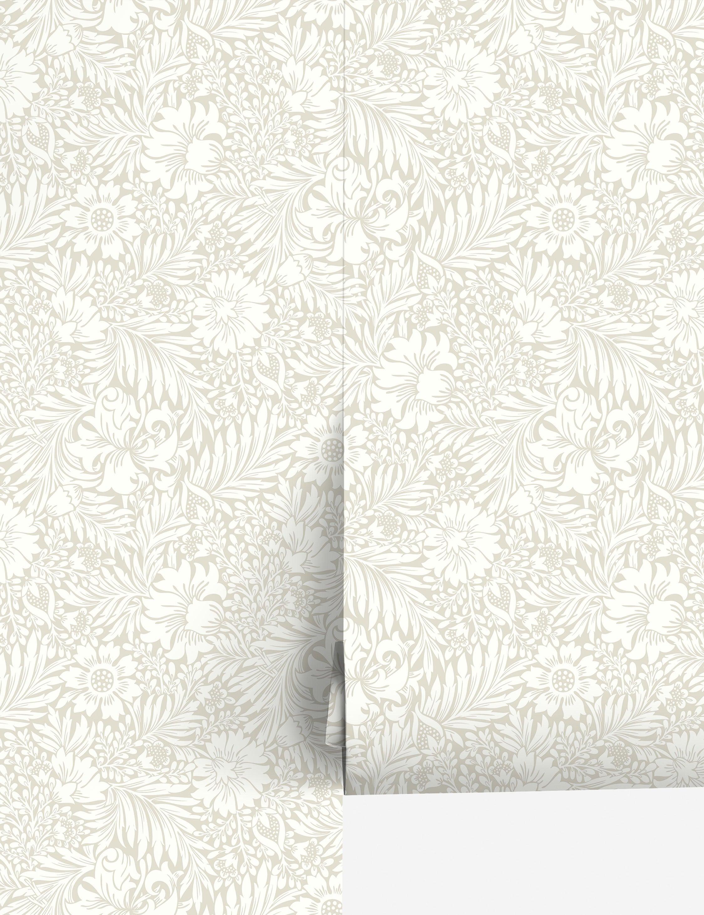Modern Acanthus Peel + Stick Wallpaper by Erin & Ben Co. - Wicker