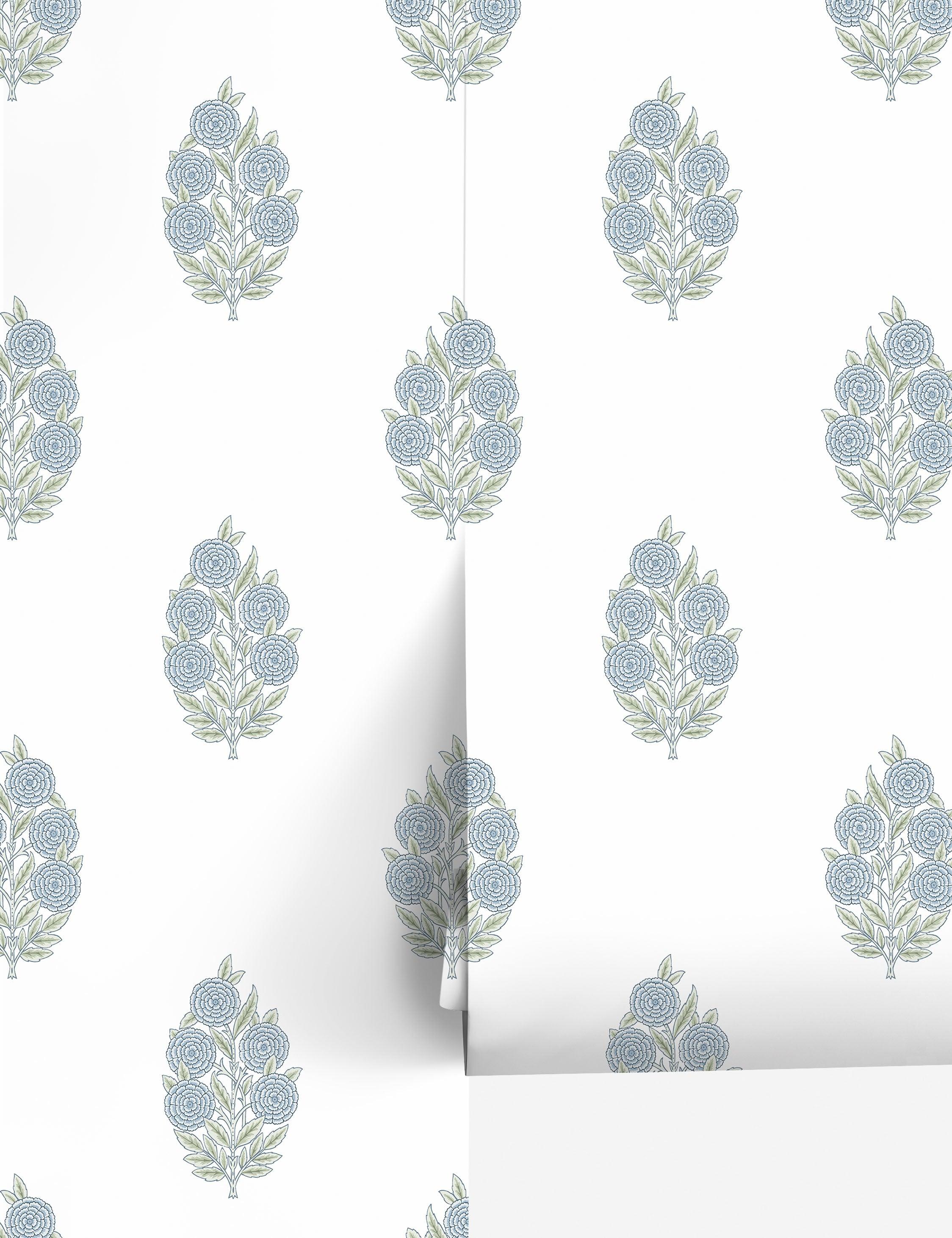 Dutch Floral Peel + Stick Wallpaper by Tamara Day - Blue