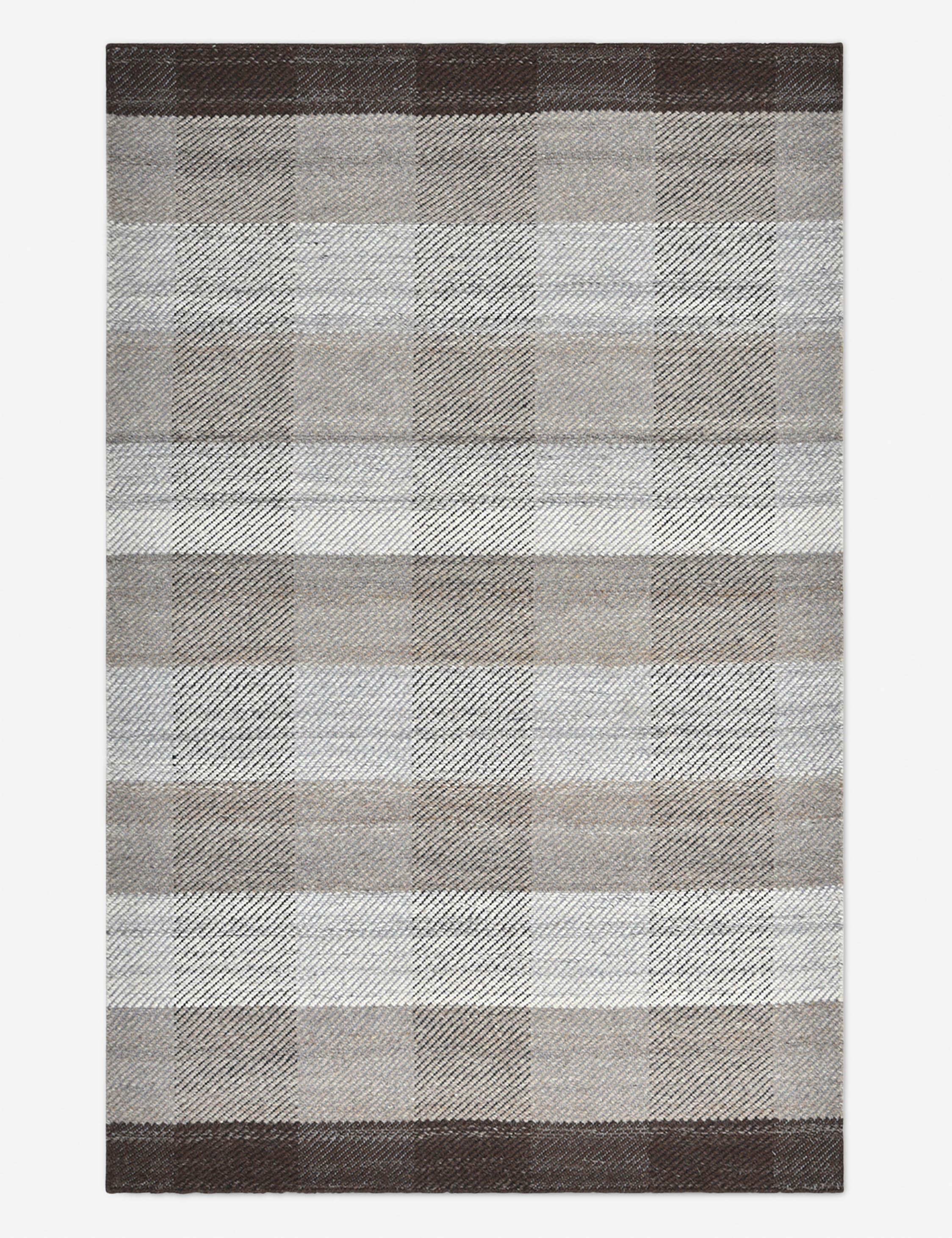 Gray Flat Woven Wool and Synthetic 8' x 10' Handmade Rug