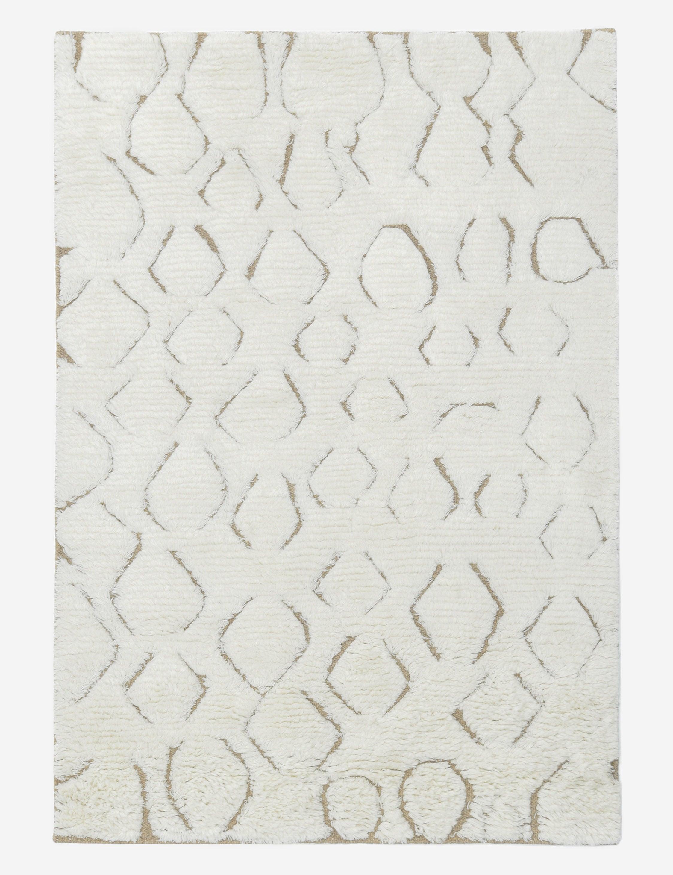 Cluny Hand-Knotted Wool Moroccan-Style Rug - Ivory / 5' x 8'