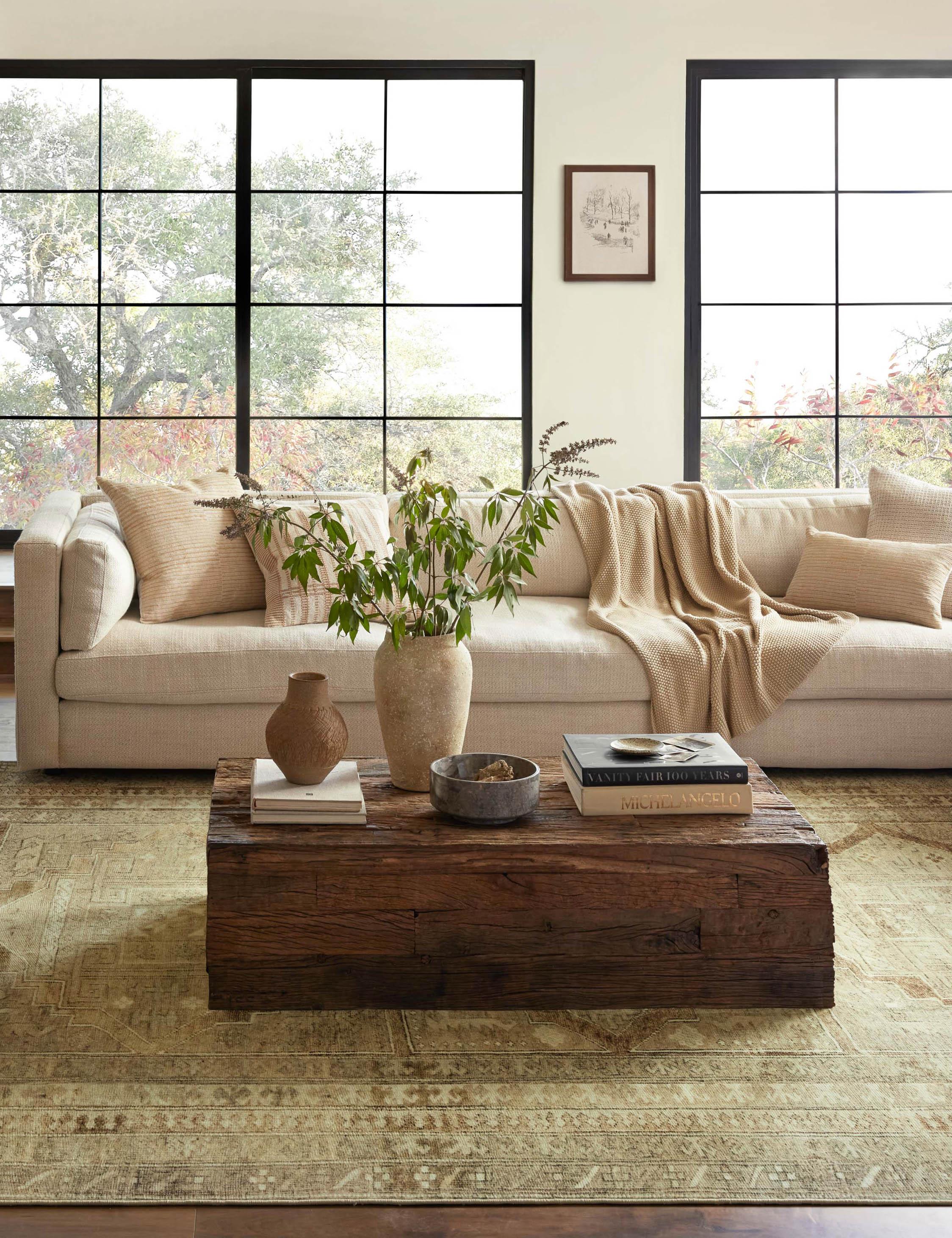 Sinclair II Rug by Magnolia Home by Joanna Gaines x Loloi - Khaki and Tobacco / 5' x 7'