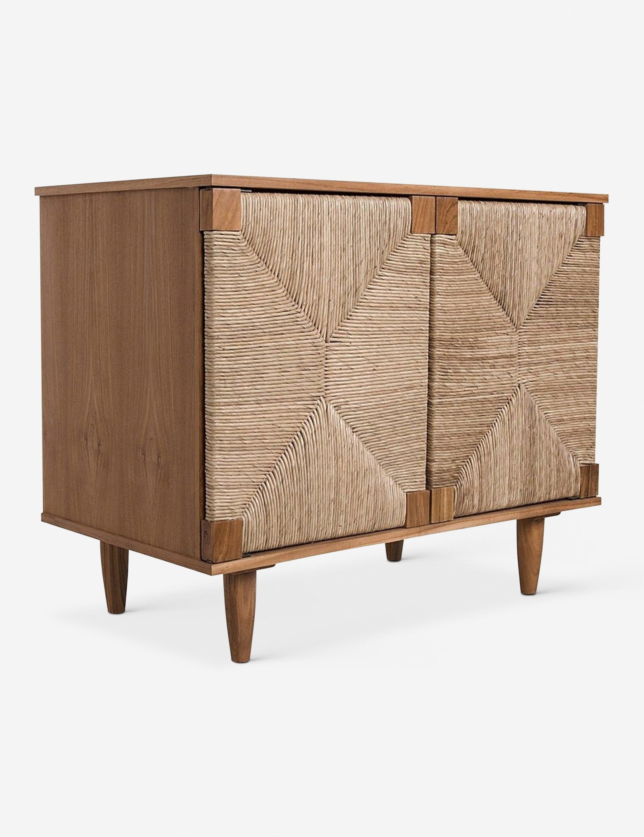 Brook 38'' Teak and Rush Seagrass Sideboard Cabinet