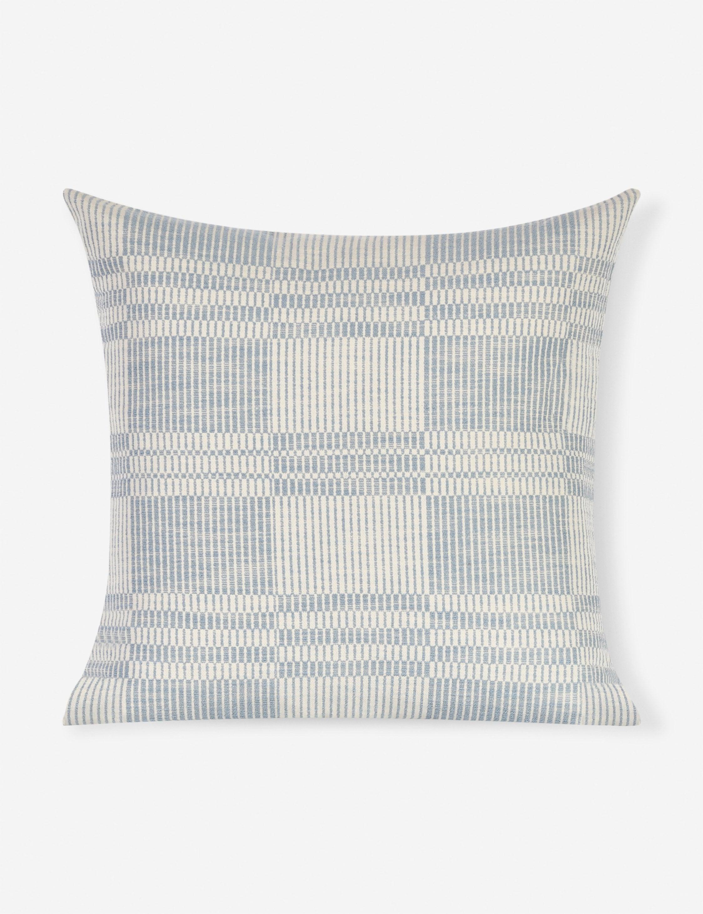 Ellis 22" Square Sandy Blue Cotton Throw Pillow