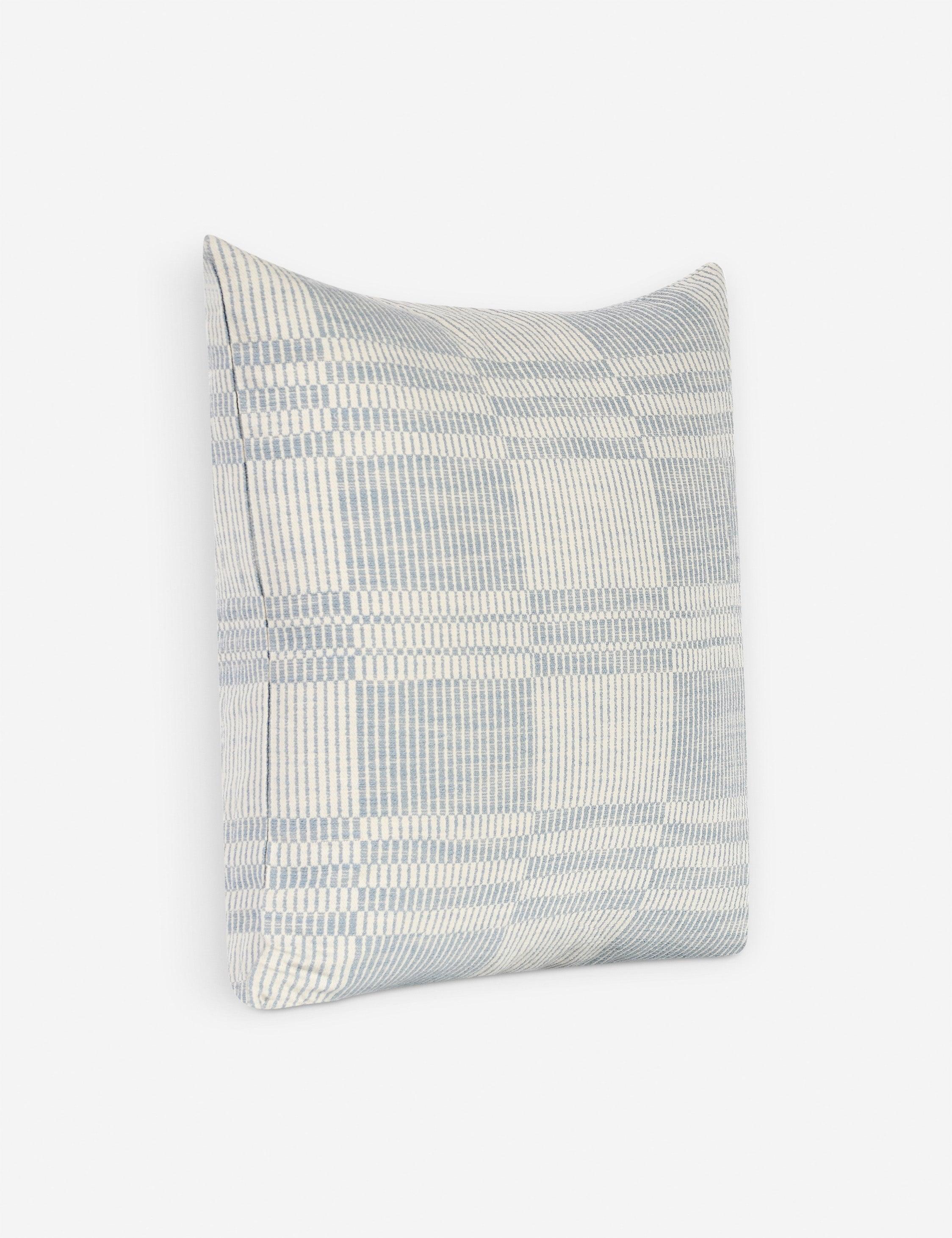 Ellis 22" Square Sandy Blue Cotton Throw Pillow