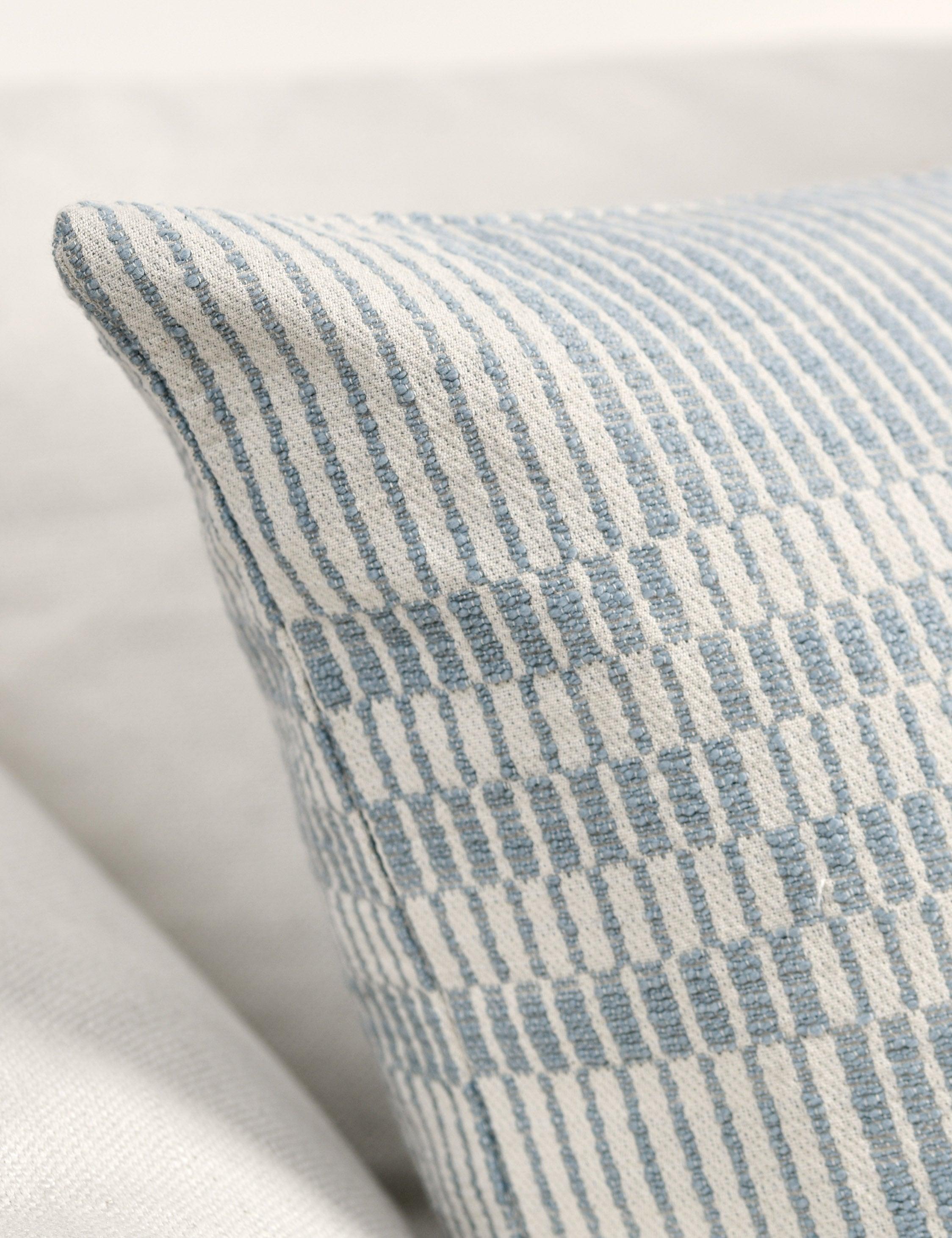 Ellis 22" Square Sandy Blue Cotton Throw Pillow