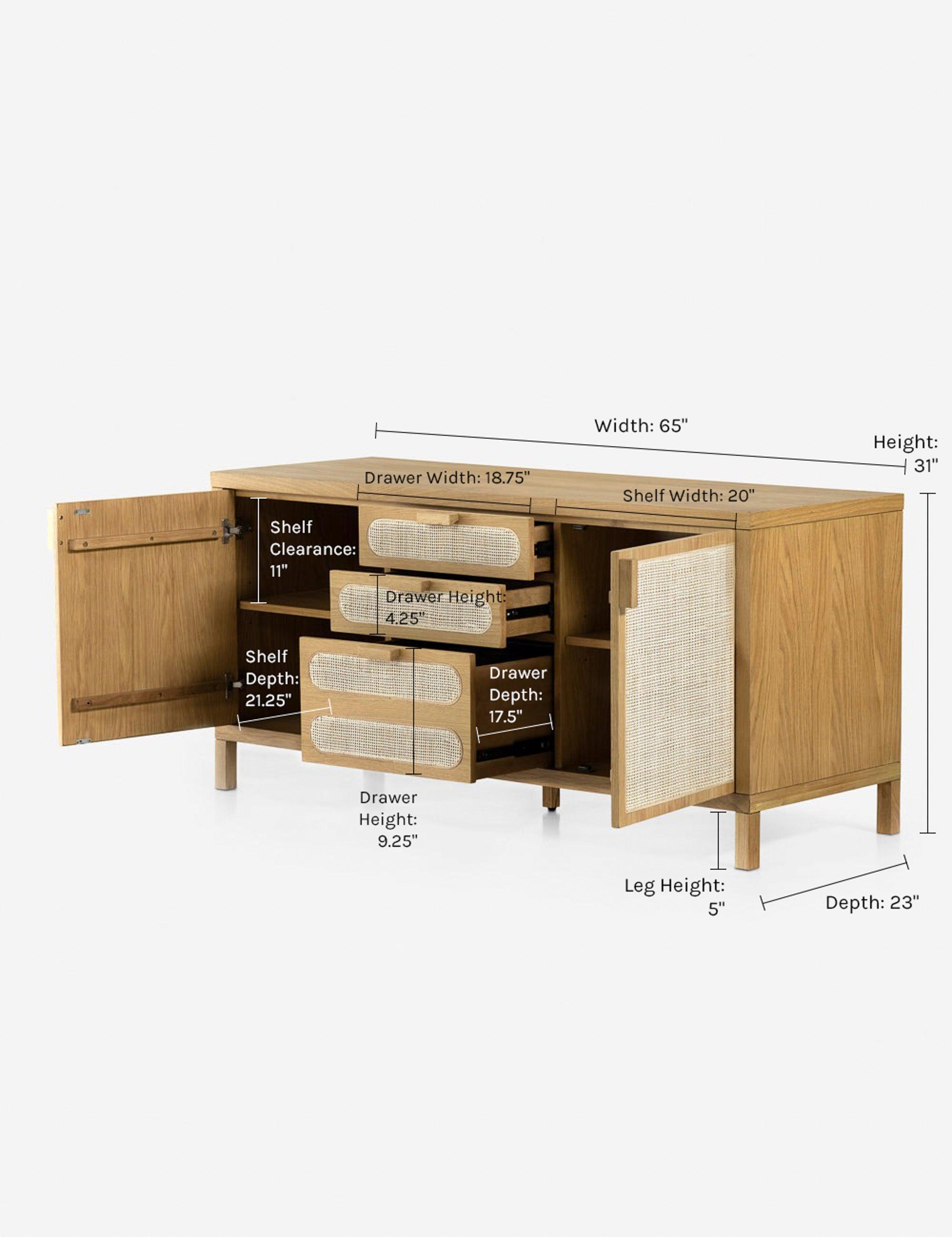 Verna Filing Sideboard - Honey Oak