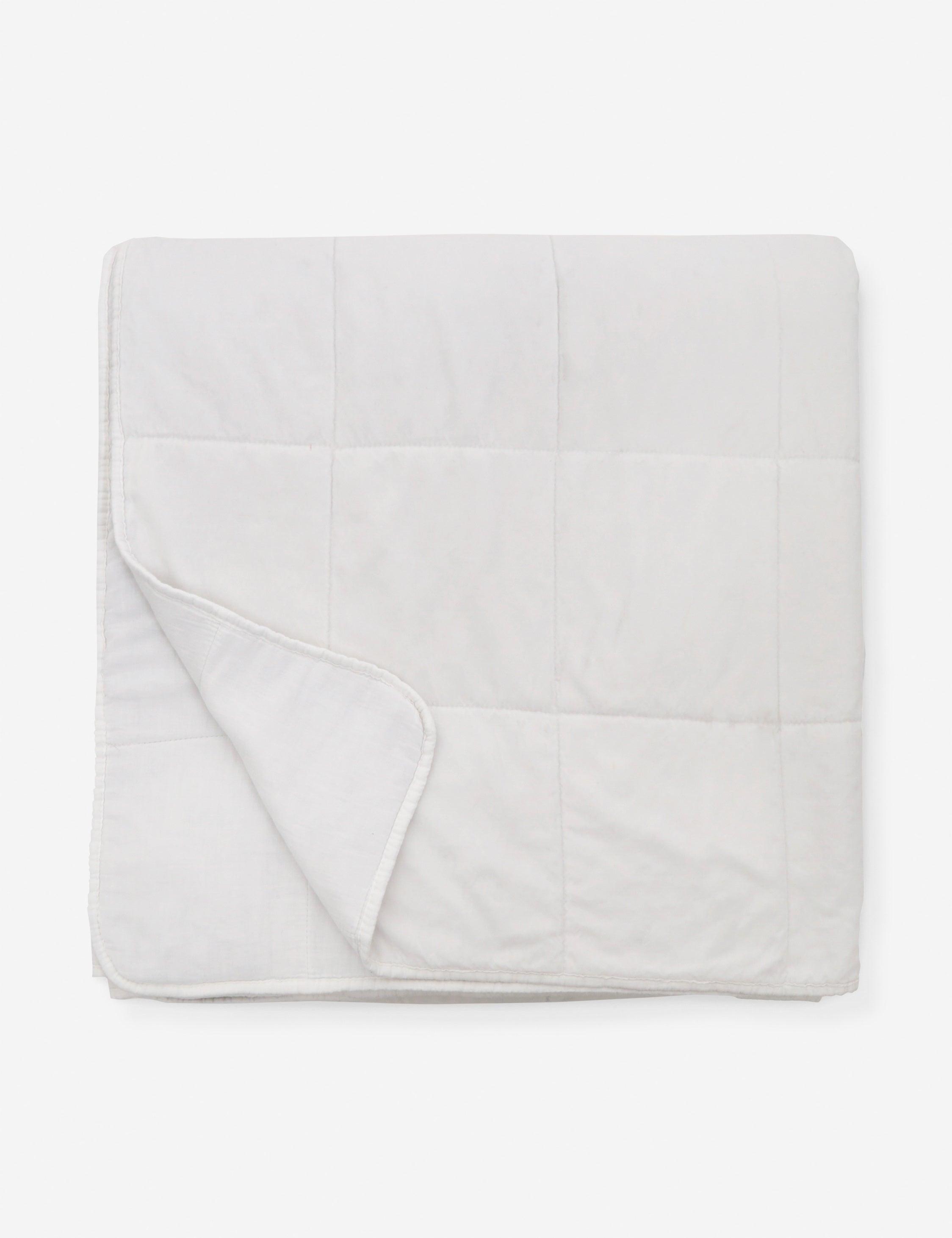 Amsterdam Cotton Velvet Coverlet by Pom Pom at Home - White / Twin