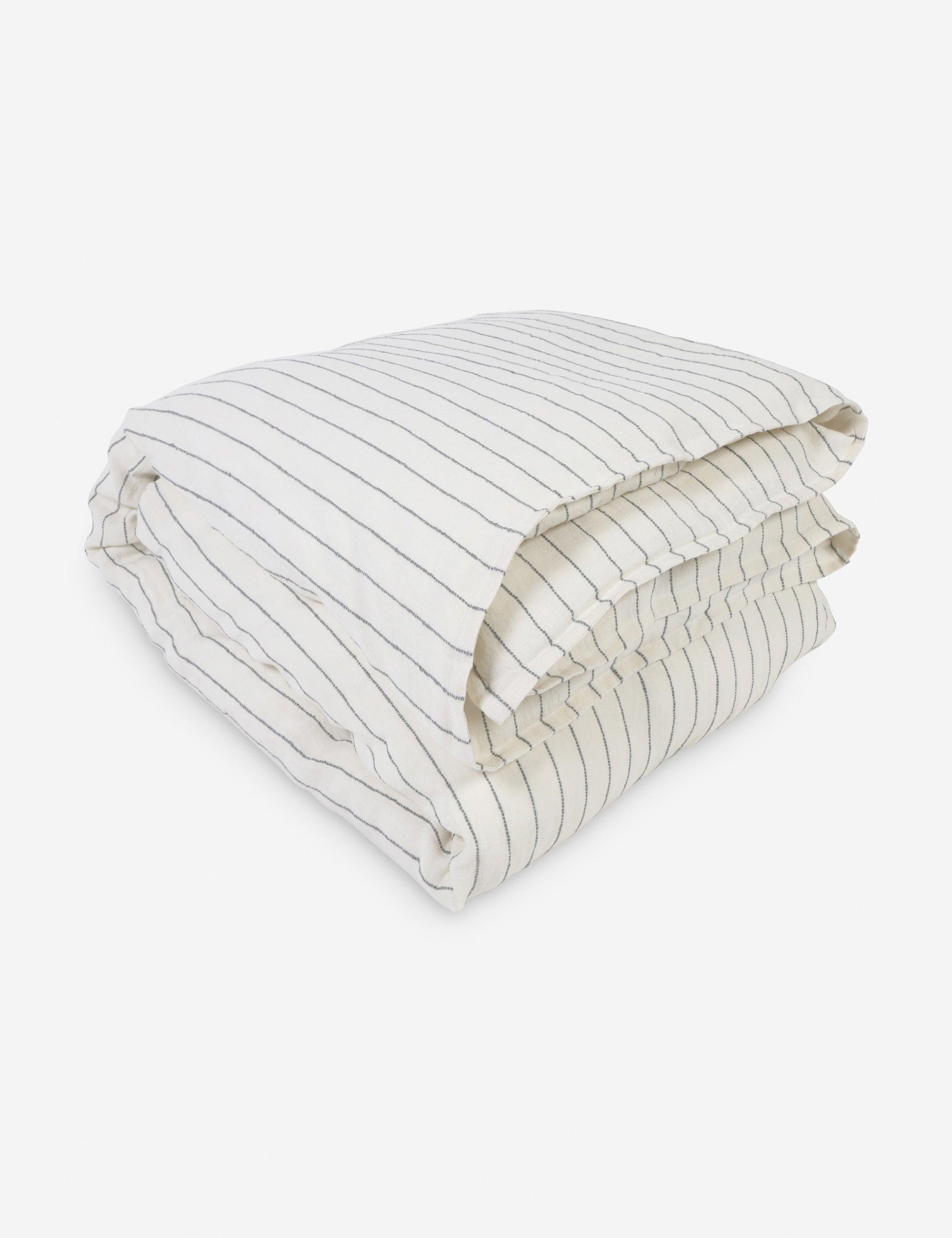 Blake Linen Duvet by Pom Pom at Home - Cream and Gray / Queen