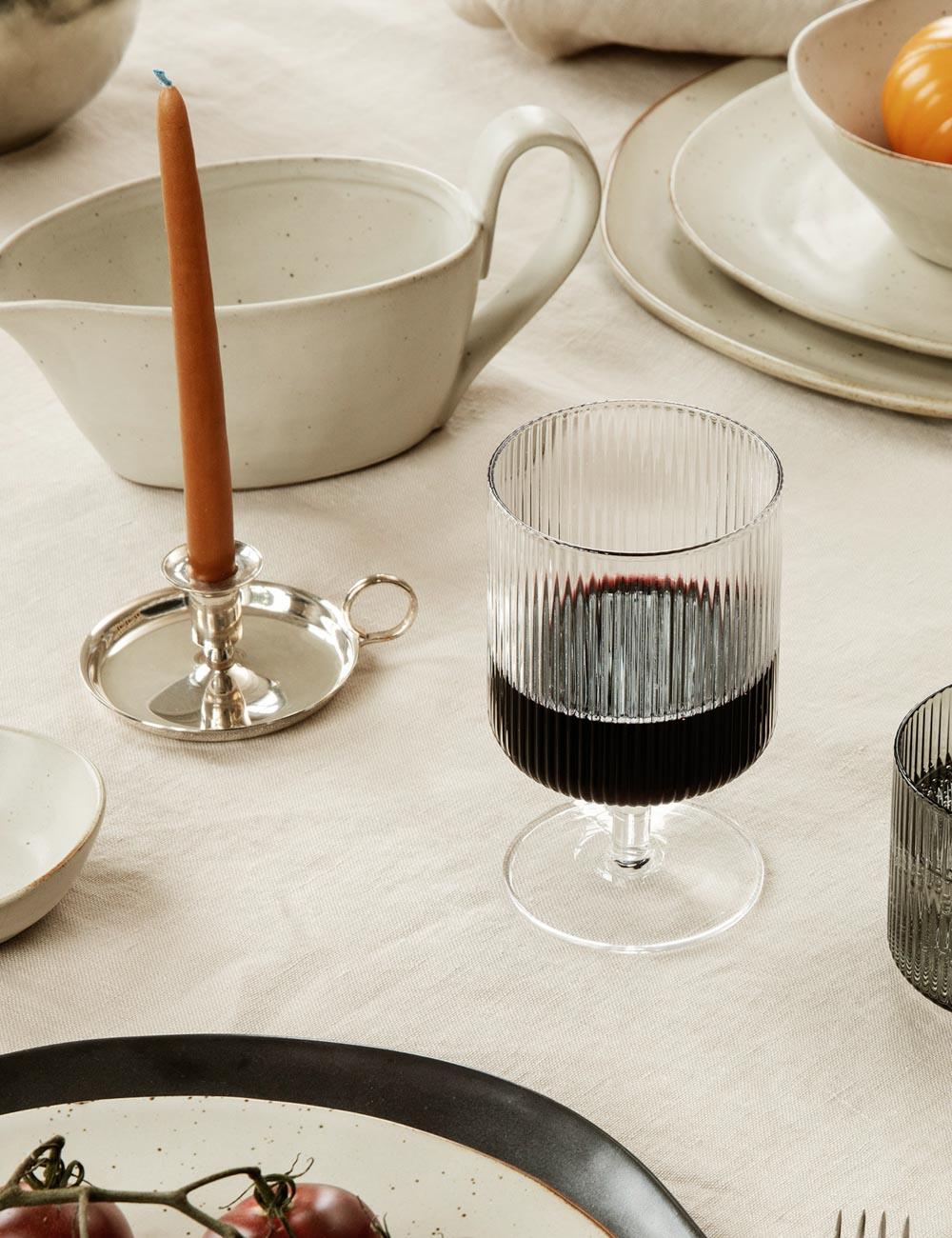 Ripple Glassware by Ferm Living - Clear / Wine Glasses -Set of 2