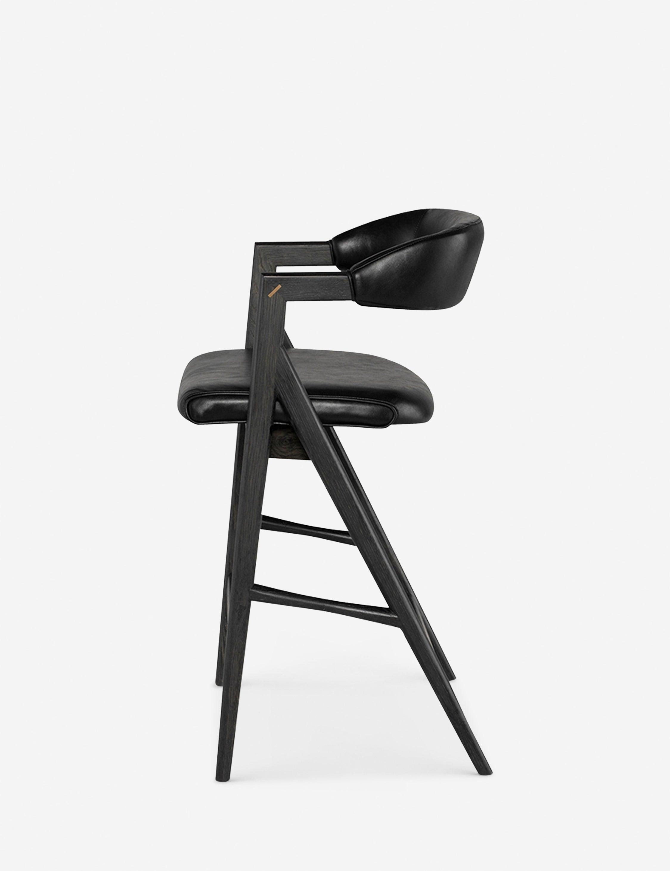 Sandia Leather Counter Stool - Black