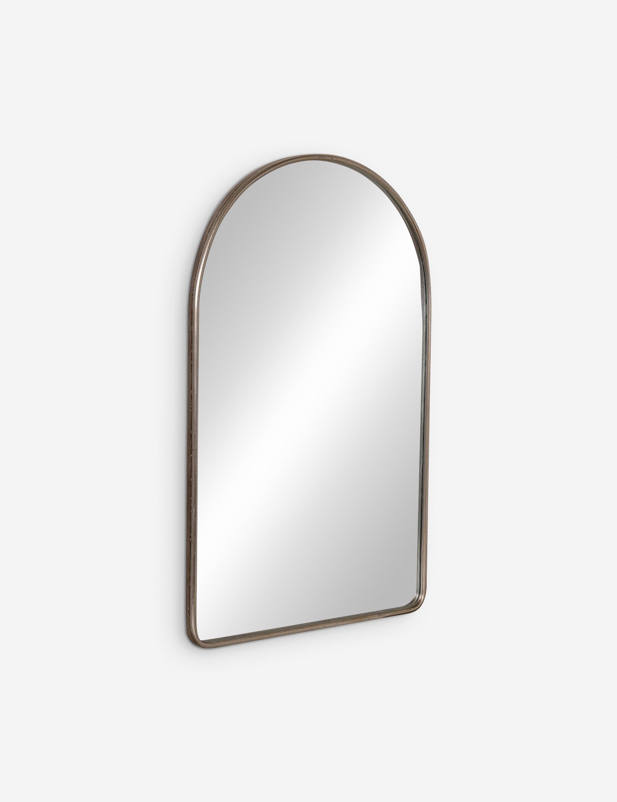 Sebastian Arched 38" Wall Mirror with Silver Metal Frame