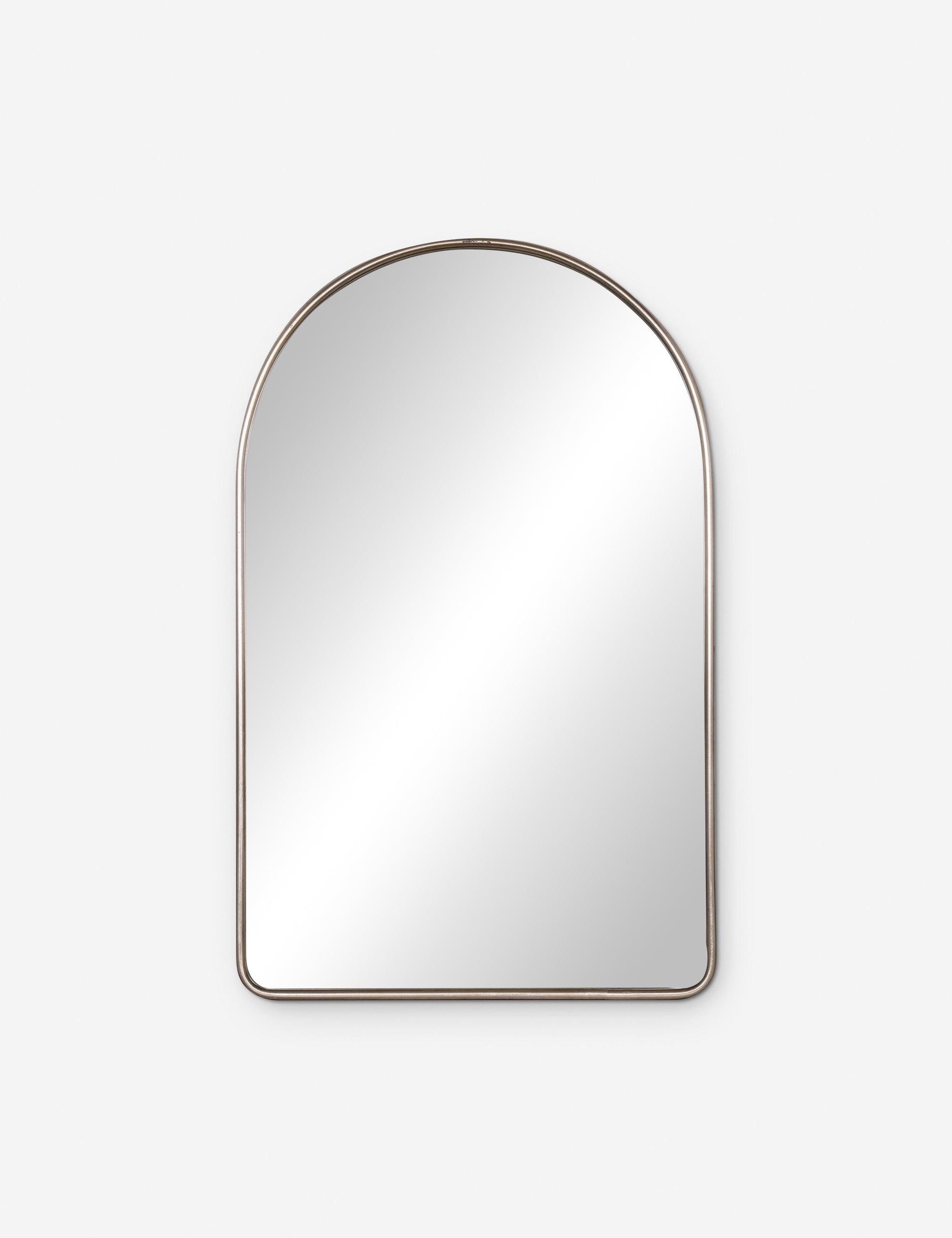 Sebastian Arched 38" Wall Mirror with Silver Metal Frame