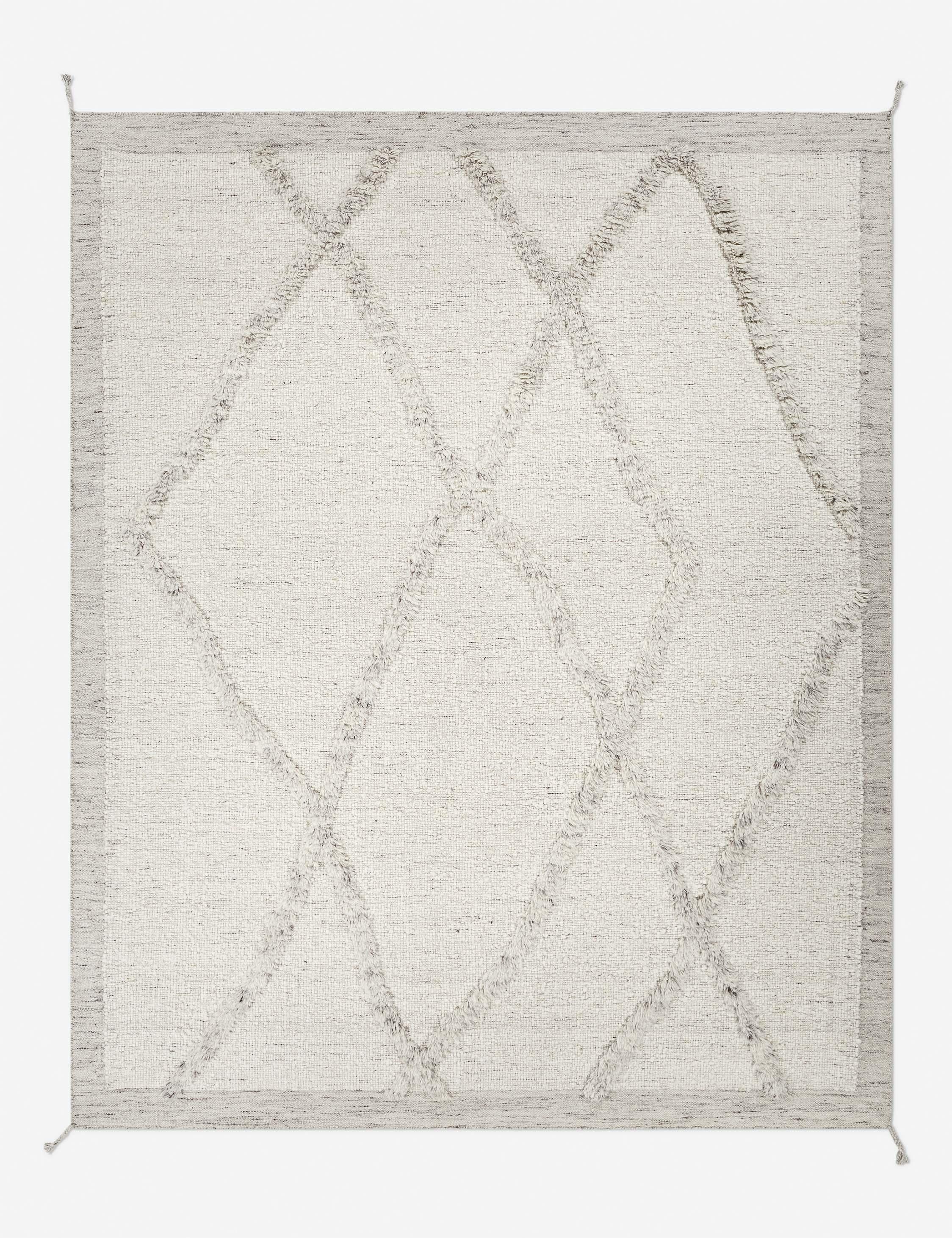 Gray Hand-Knotted Wool Geometric 8' x 10' Rug