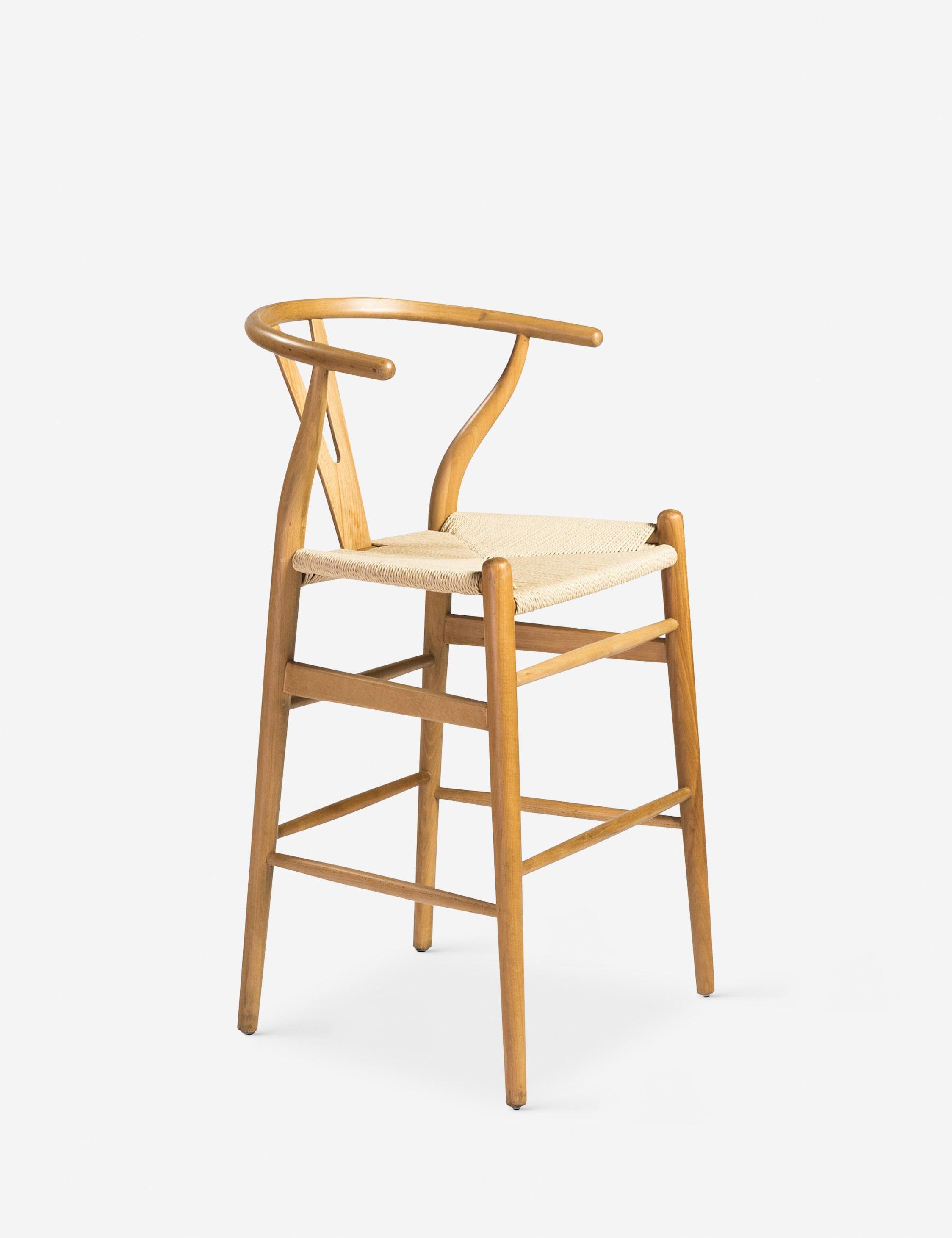 Cylia Natural Wood Swivel Adjustable Counter Stool