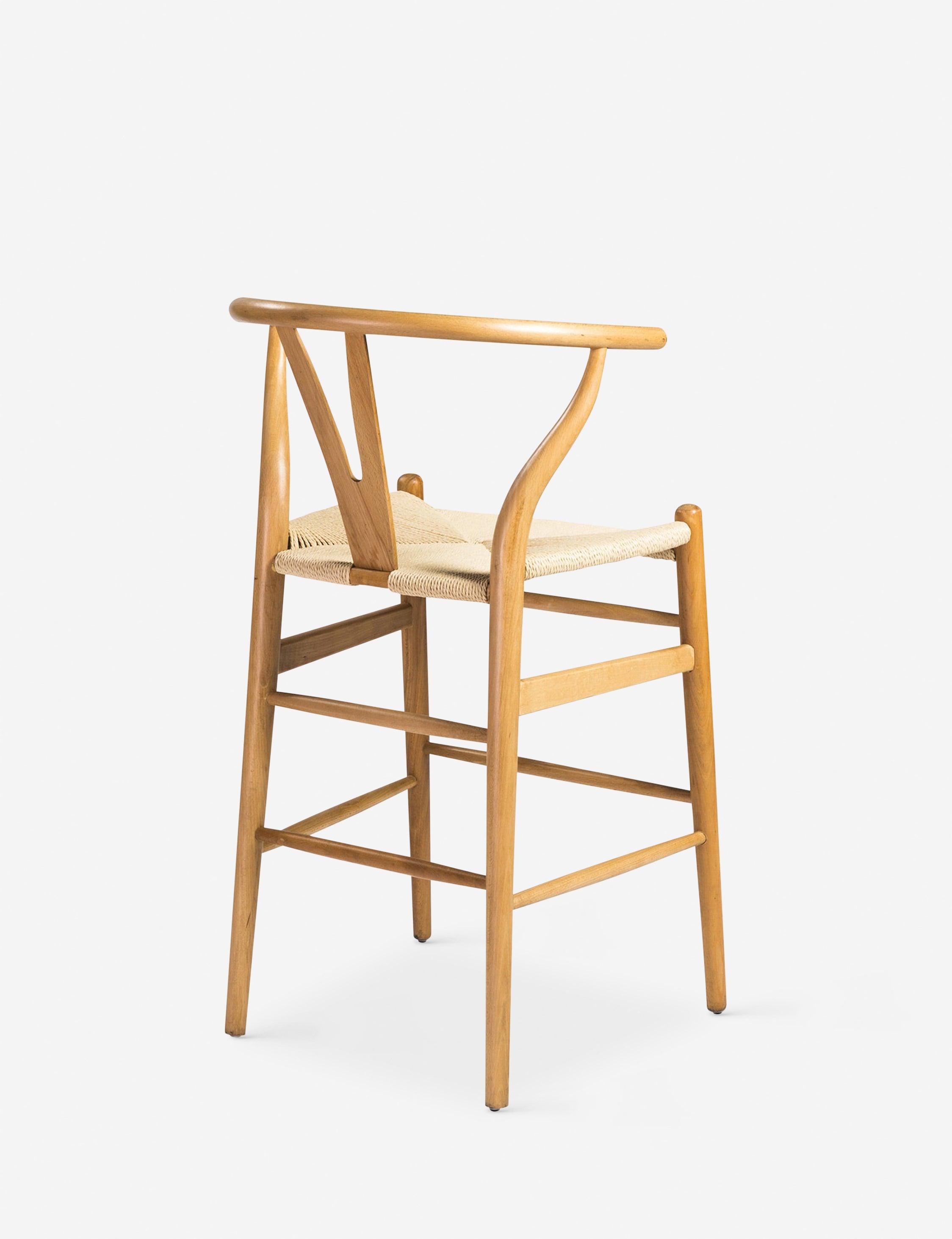 Cylia Natural Wood Swivel Adjustable Counter Stool