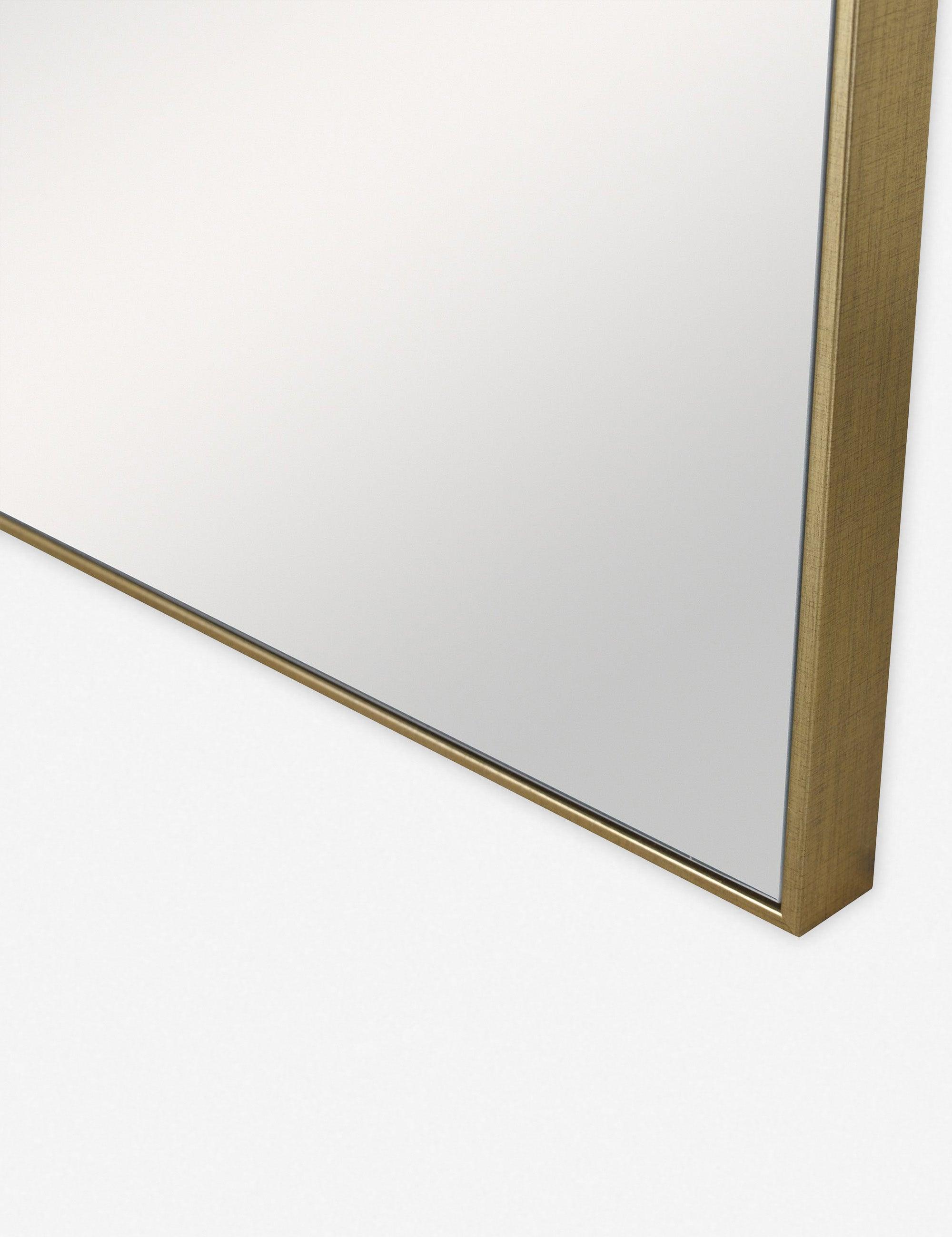 Contemporary Brushed Gold 29" Square Wood Vanity Mirror