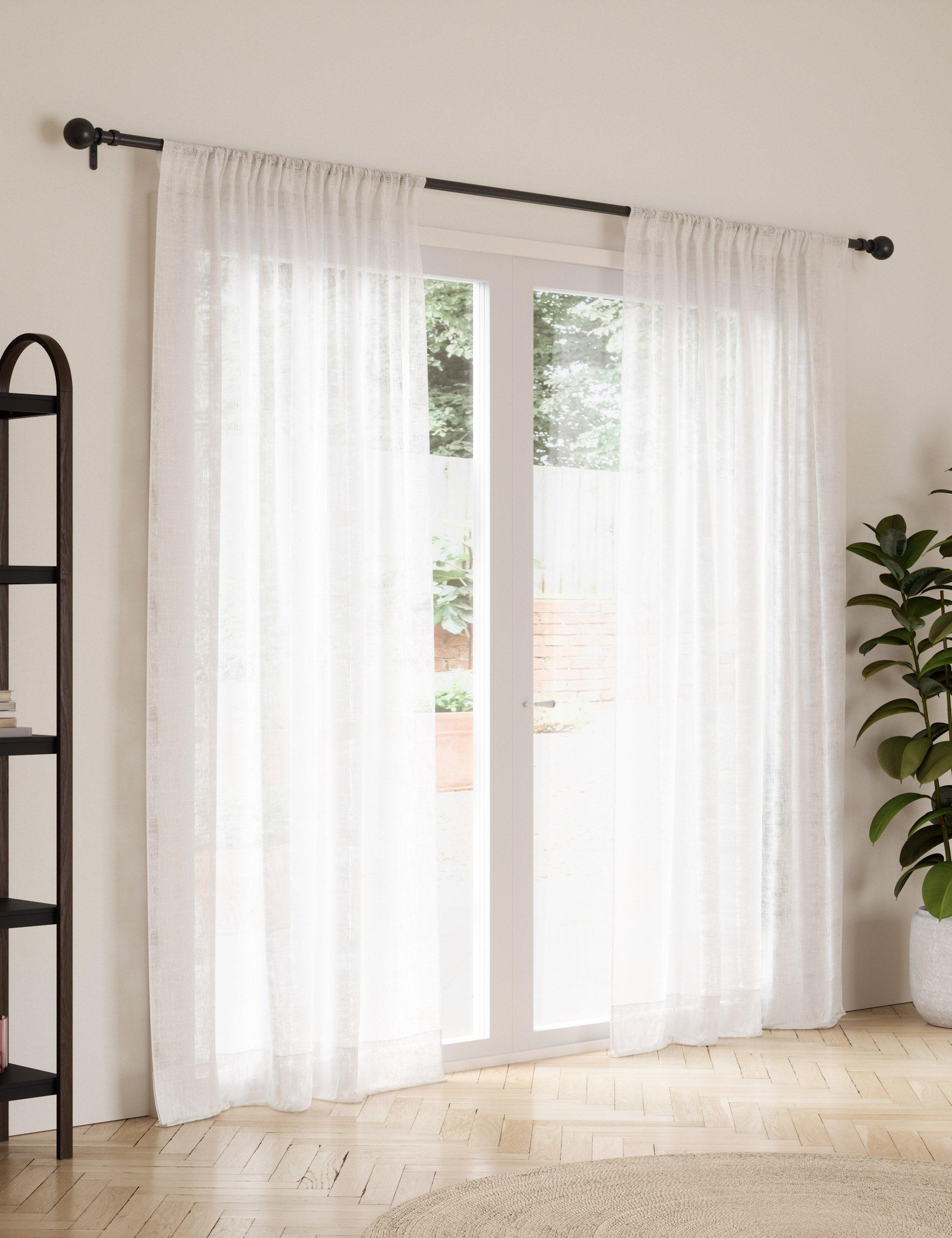 Bowman Curtain Rod - Brushed Black / 36"-72"