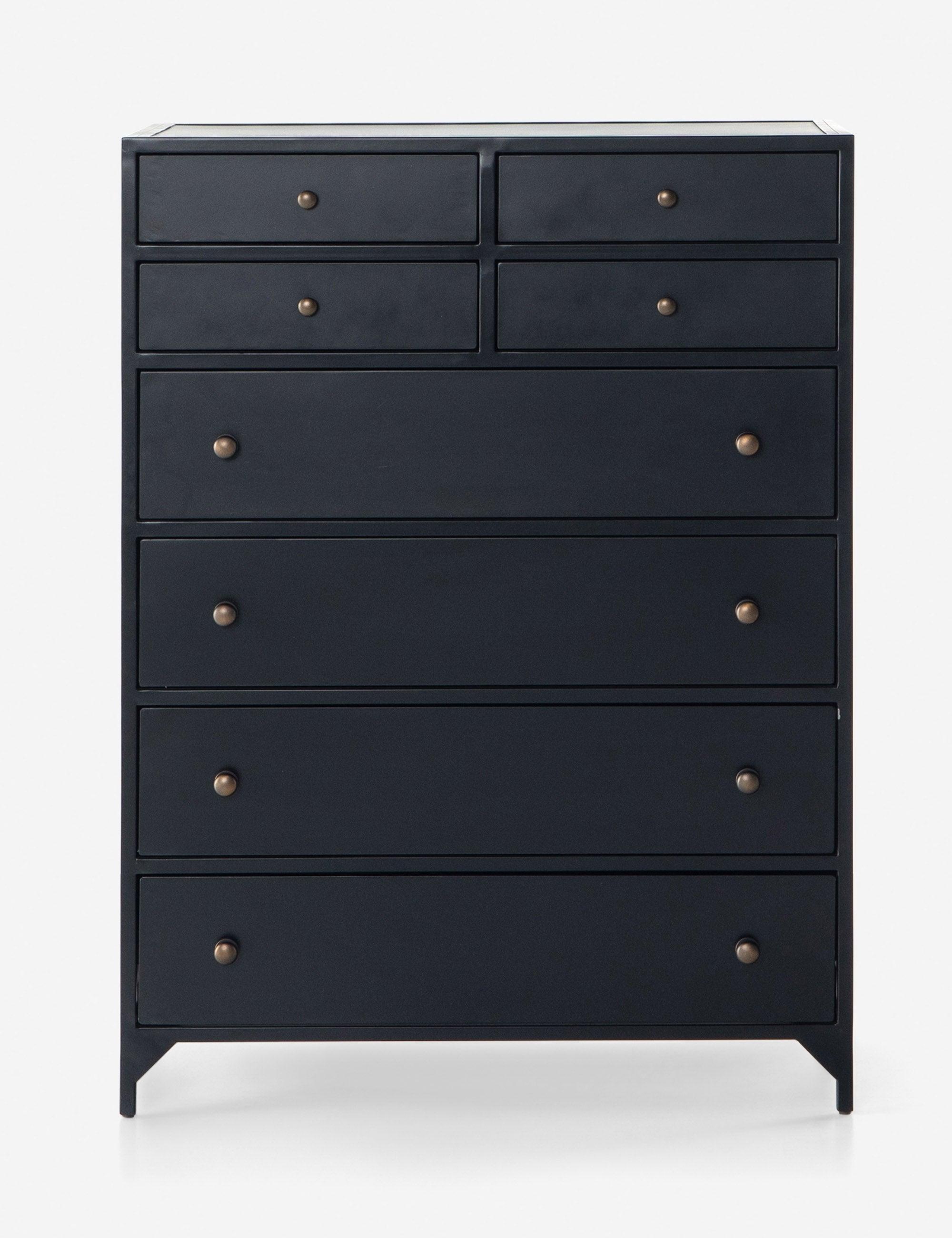 Belmont Industrial Black Iron 8-Drawer Tall Dresser