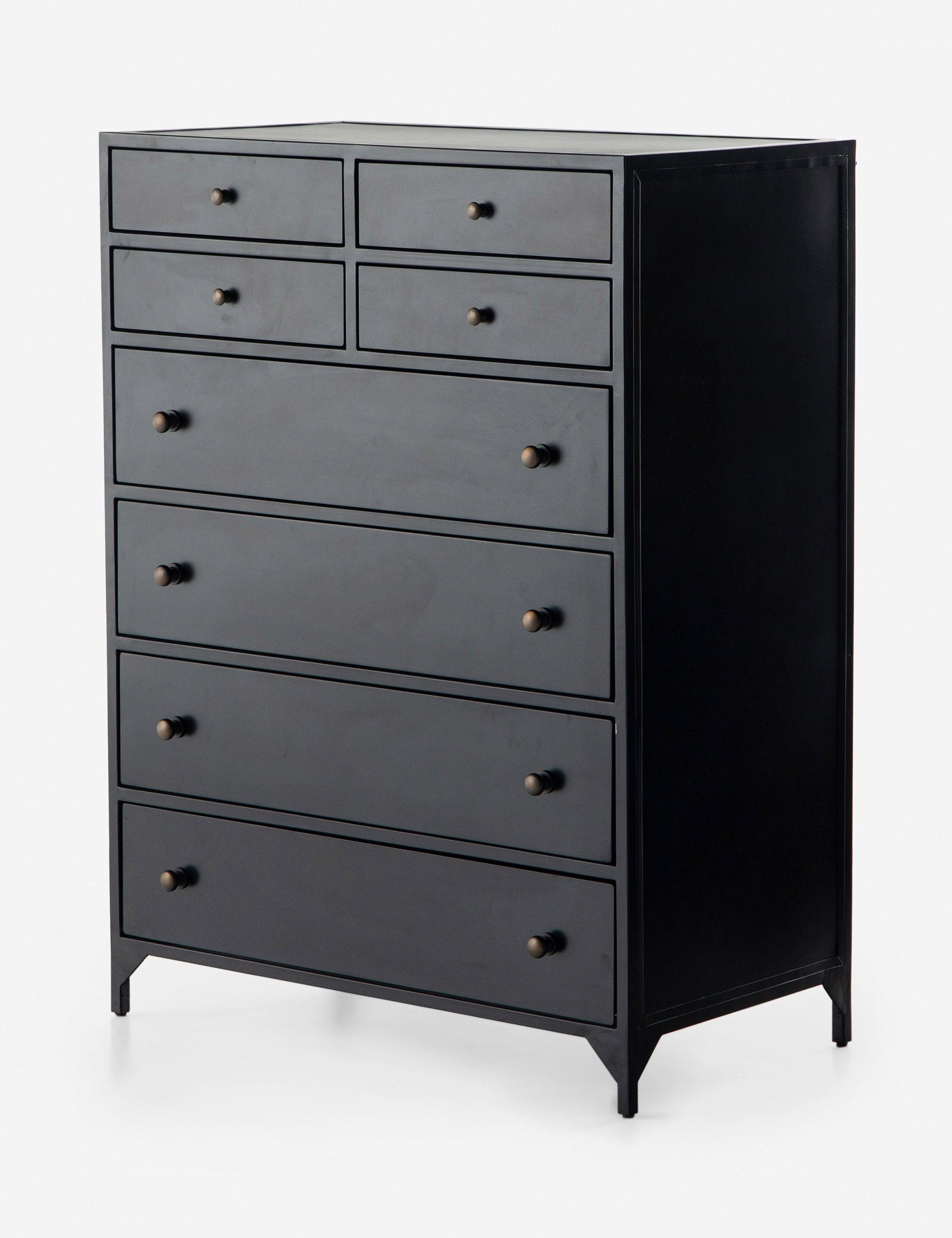 Belmont Industrial Black Iron 8-Drawer Tall Dresser