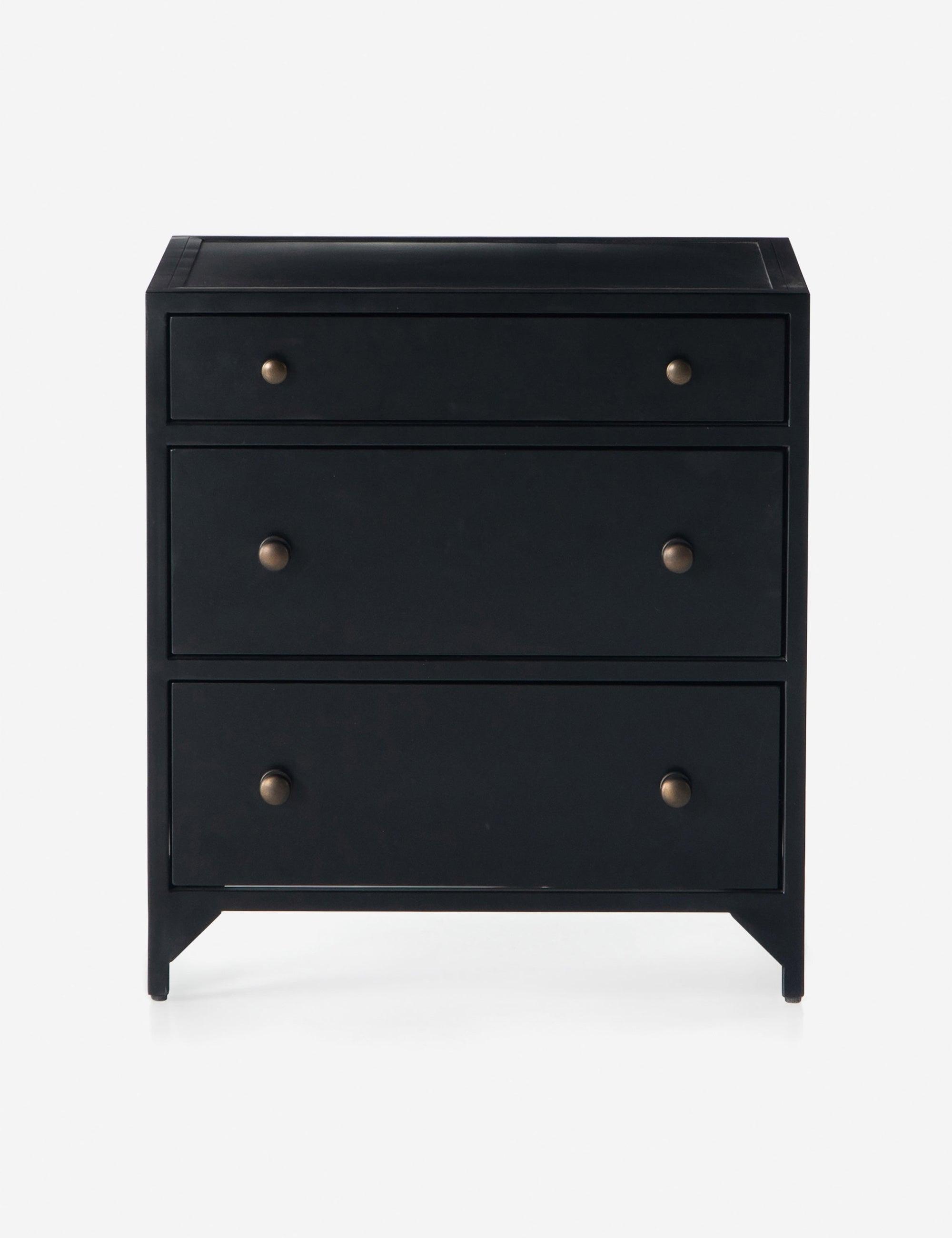 Belmont Industrial Black Iron 3-Drawer Nightstand