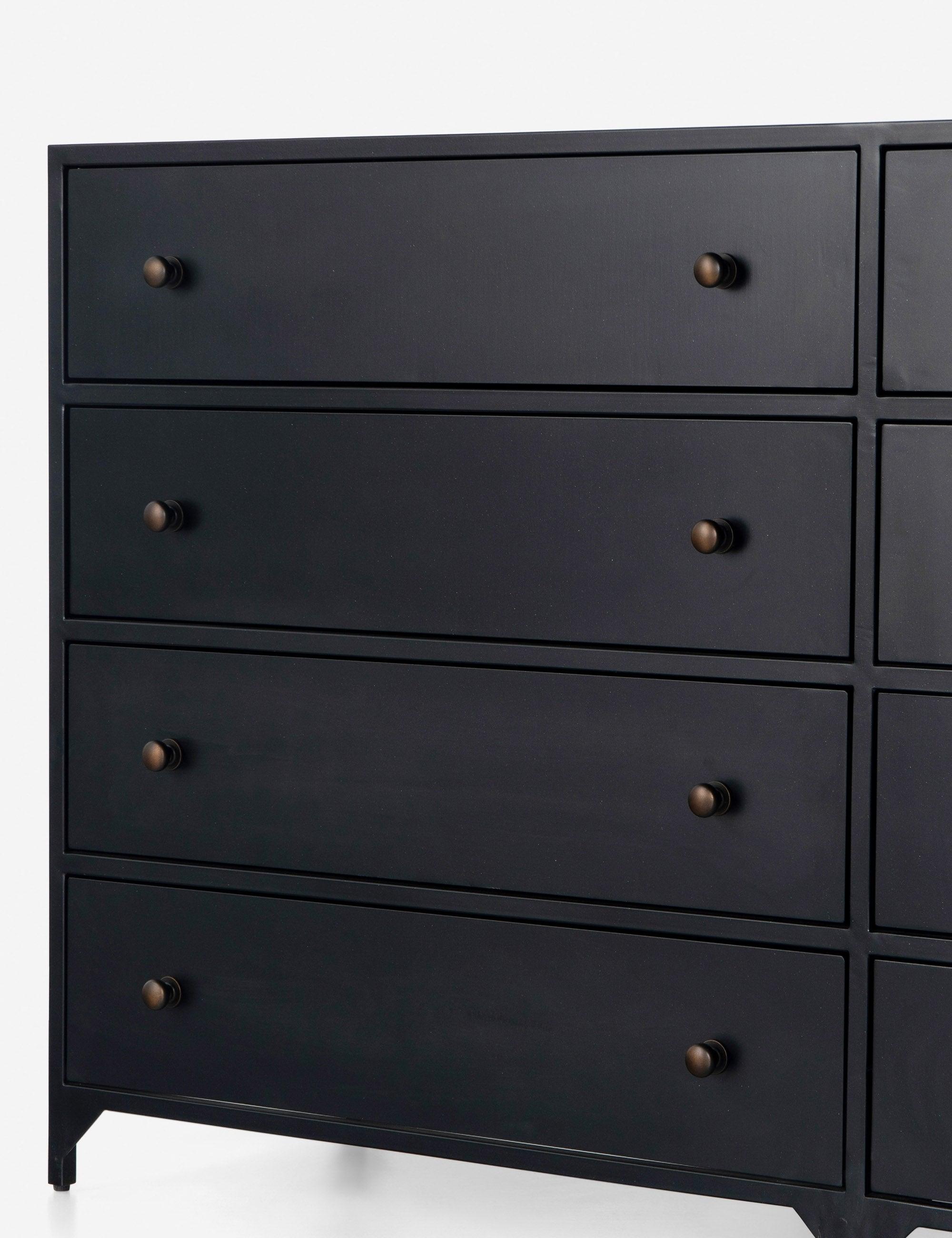 Belmont Classic Black Iron & Brass 8-Drawer Dresser