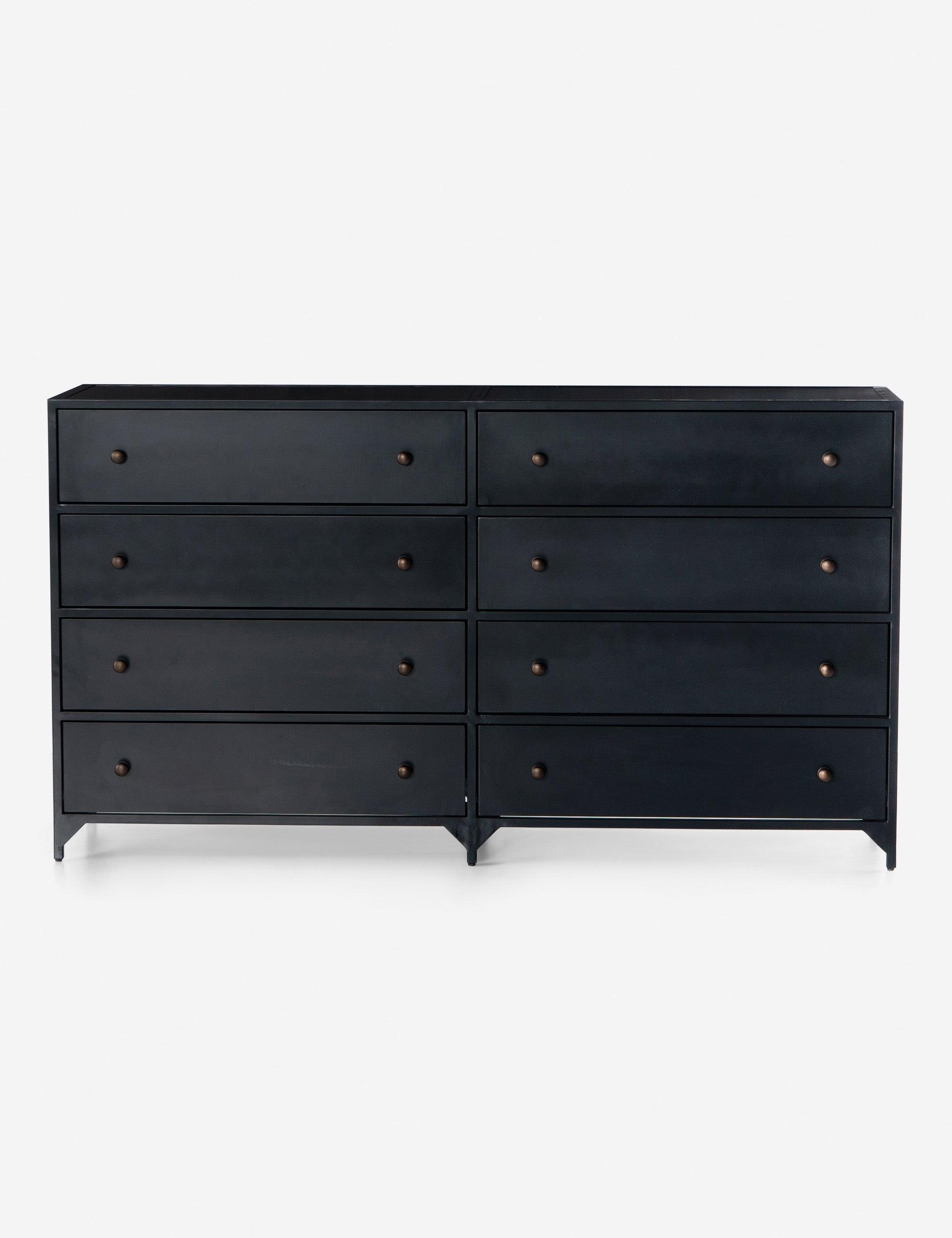 Belmont Classic Black Iron & Brass 8-Drawer Dresser