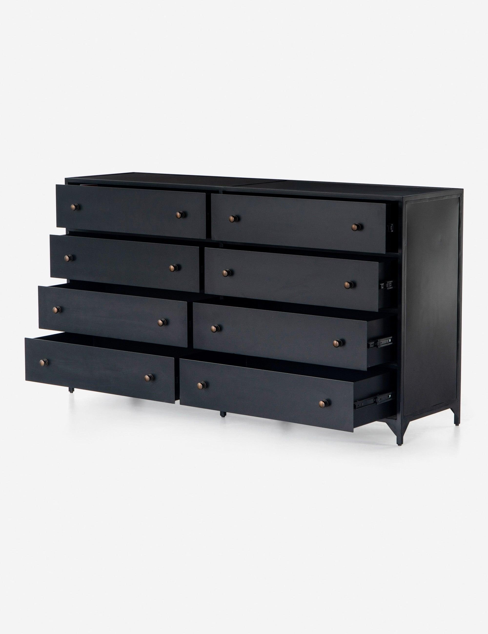 Belmont Classic Black Iron & Brass 8-Drawer Dresser