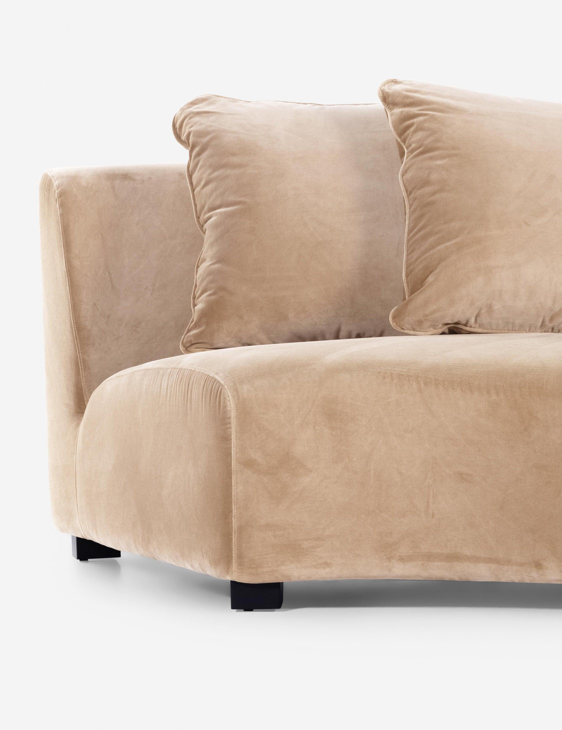 Saban Curved Sofa - Ivory Linen / Right-Facing