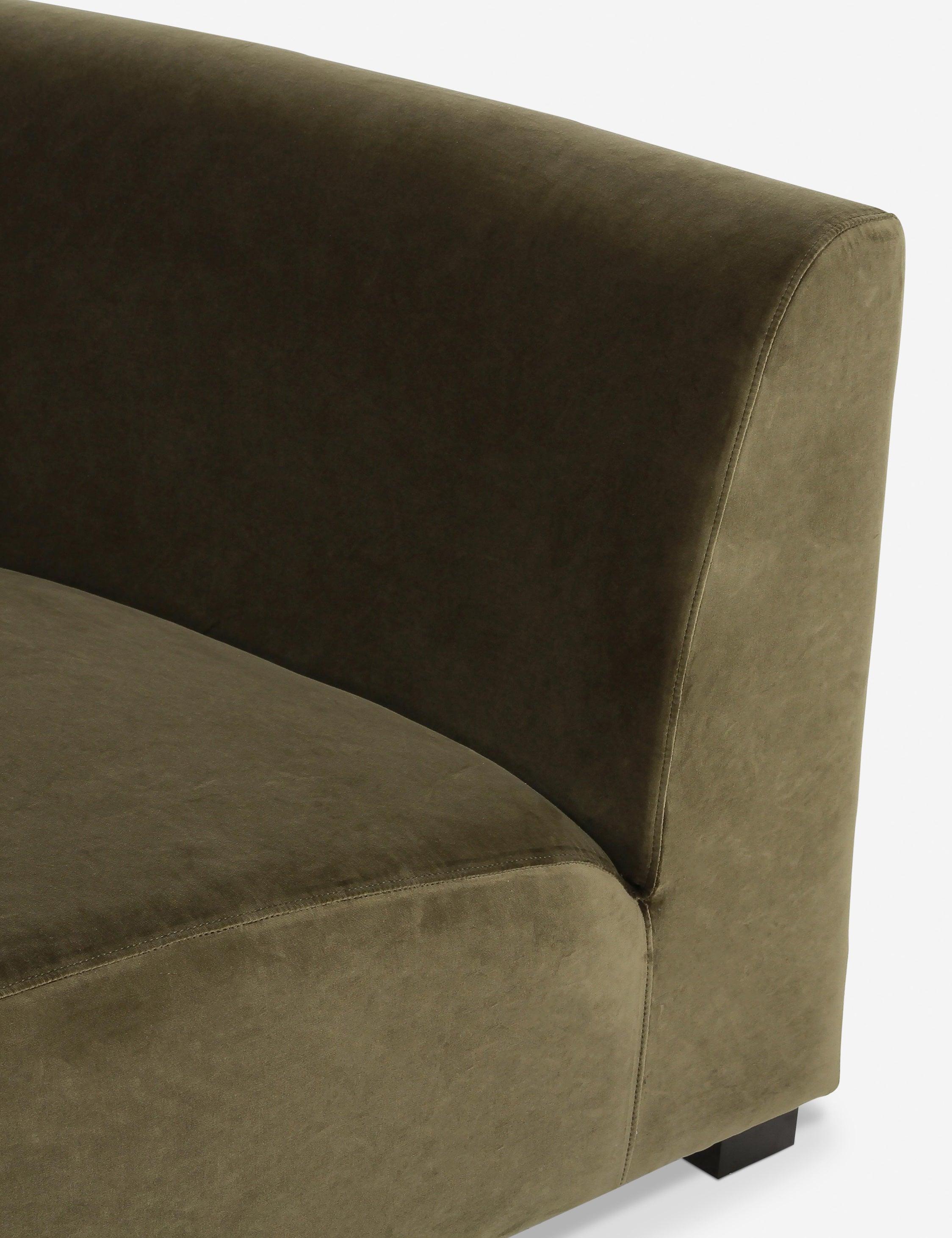 Saban Curved Sofa - Olive Velvet / Left-Facing