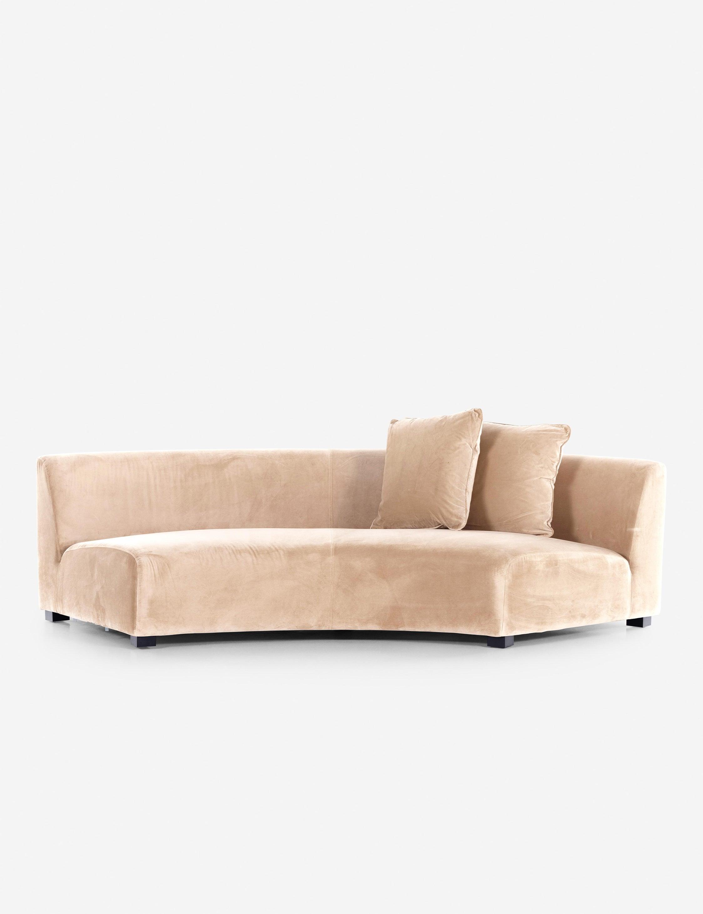 Dover Crescent Cream Linen-Blend 106" Right Arm Facing Sofa