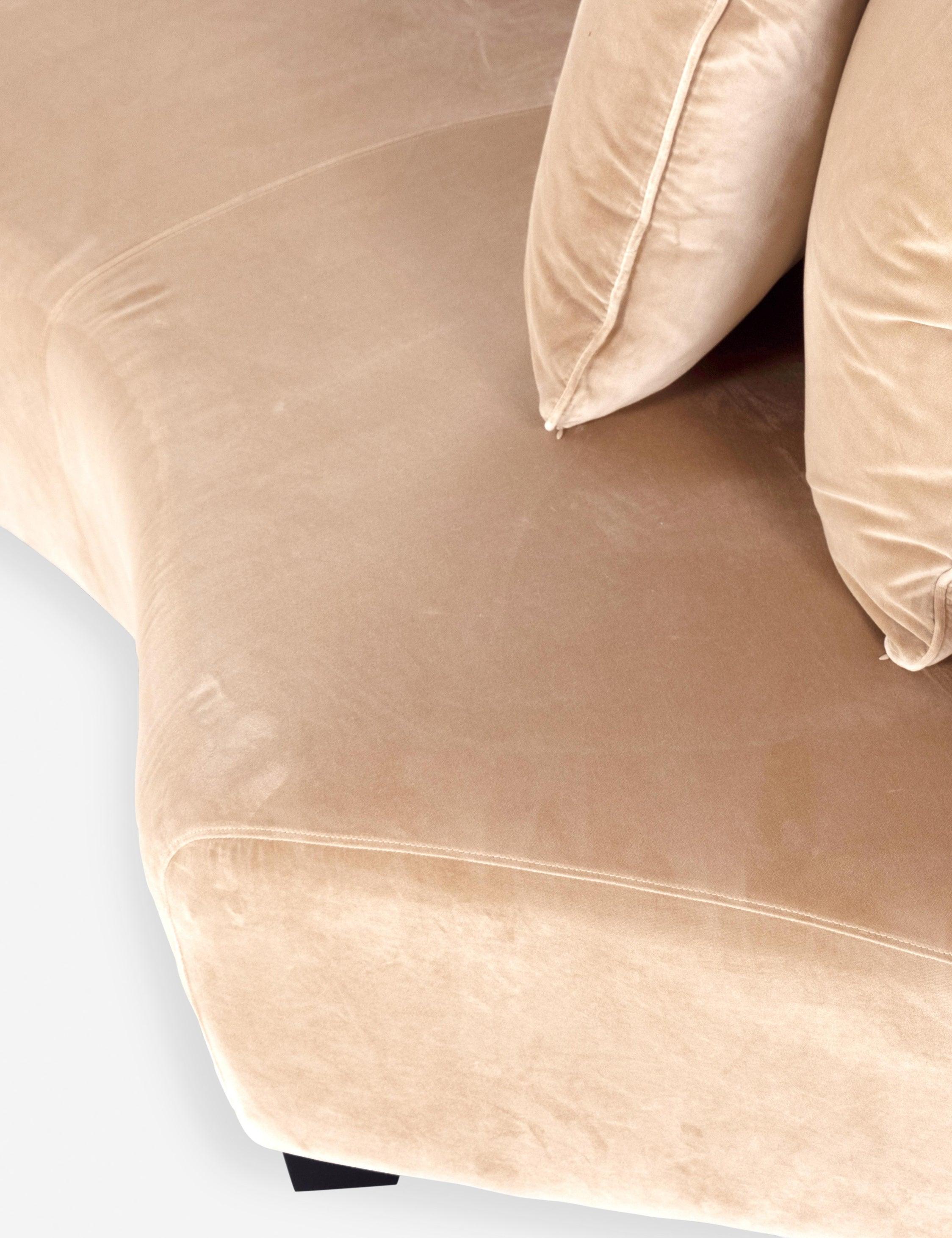 Saban 2-Piece Curved Sectional Sofa - Camel Velvet