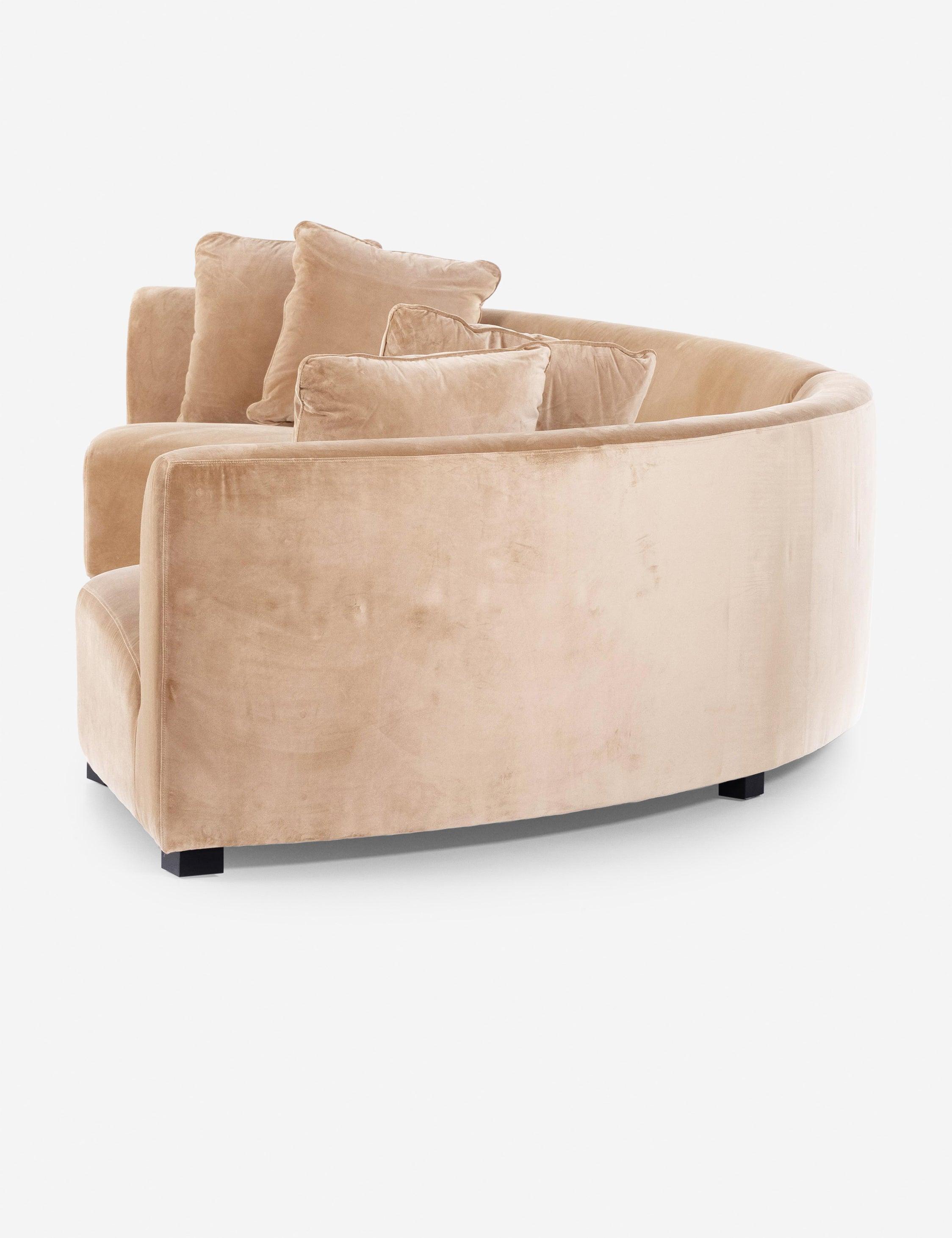 Saban 2-Piece Curved Sectional Sofa - Camel Velvet