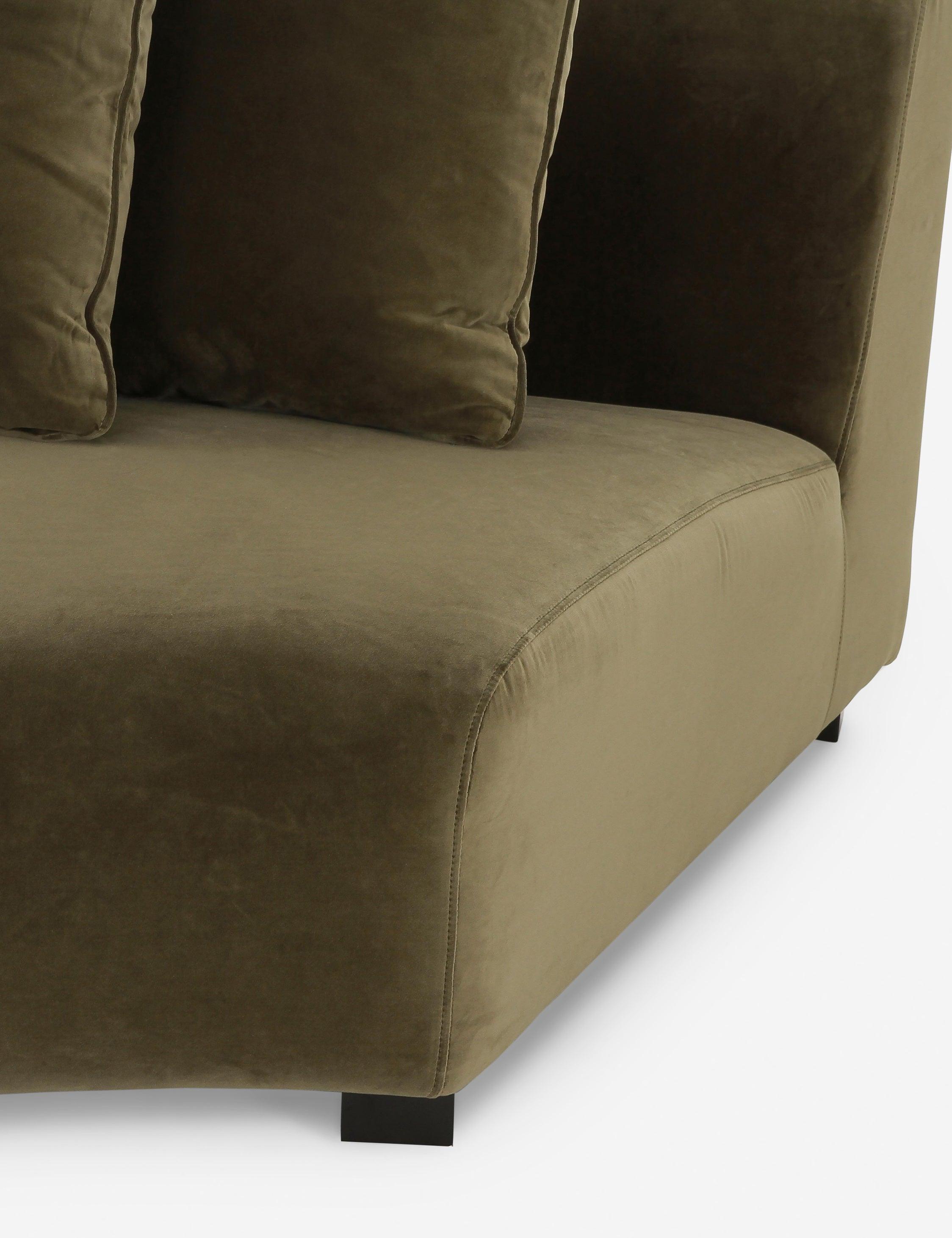 Saban 2-Piece Curved Sectional Sofa - Olive Velvet