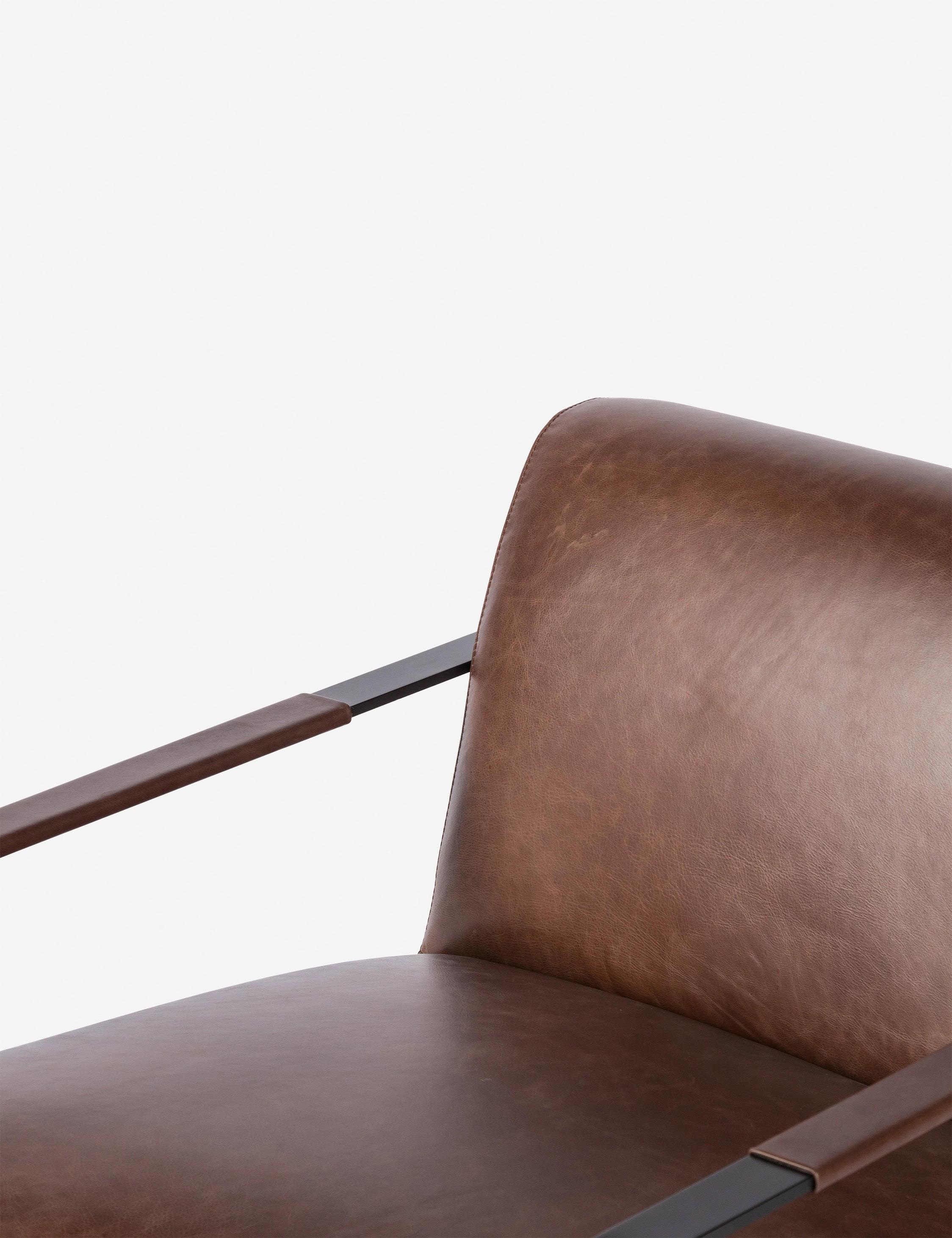 Schroeder Leather Accent Chair - Brown Leather