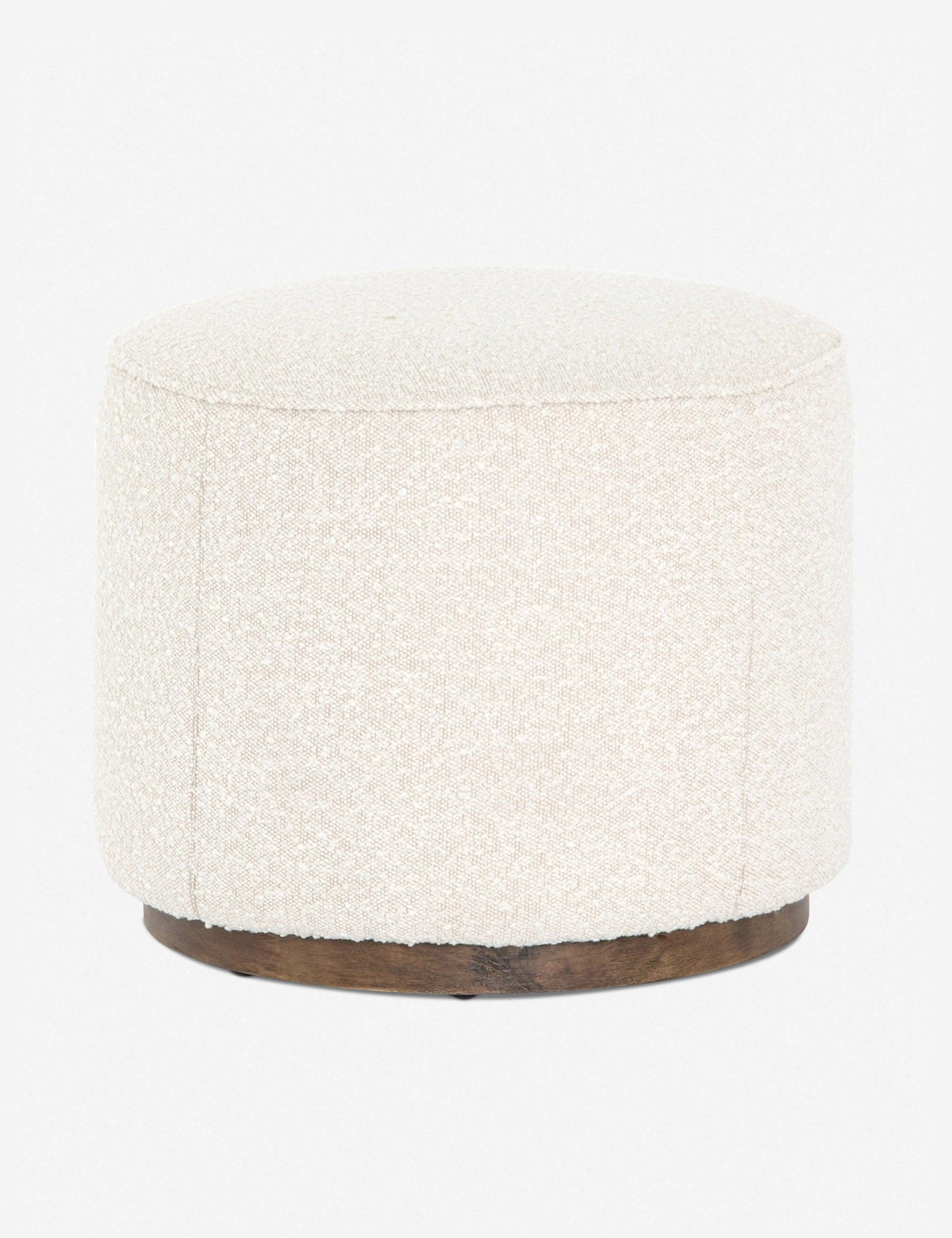 Aldora Natural Boucle Round Plinth Base Upholstered Stool