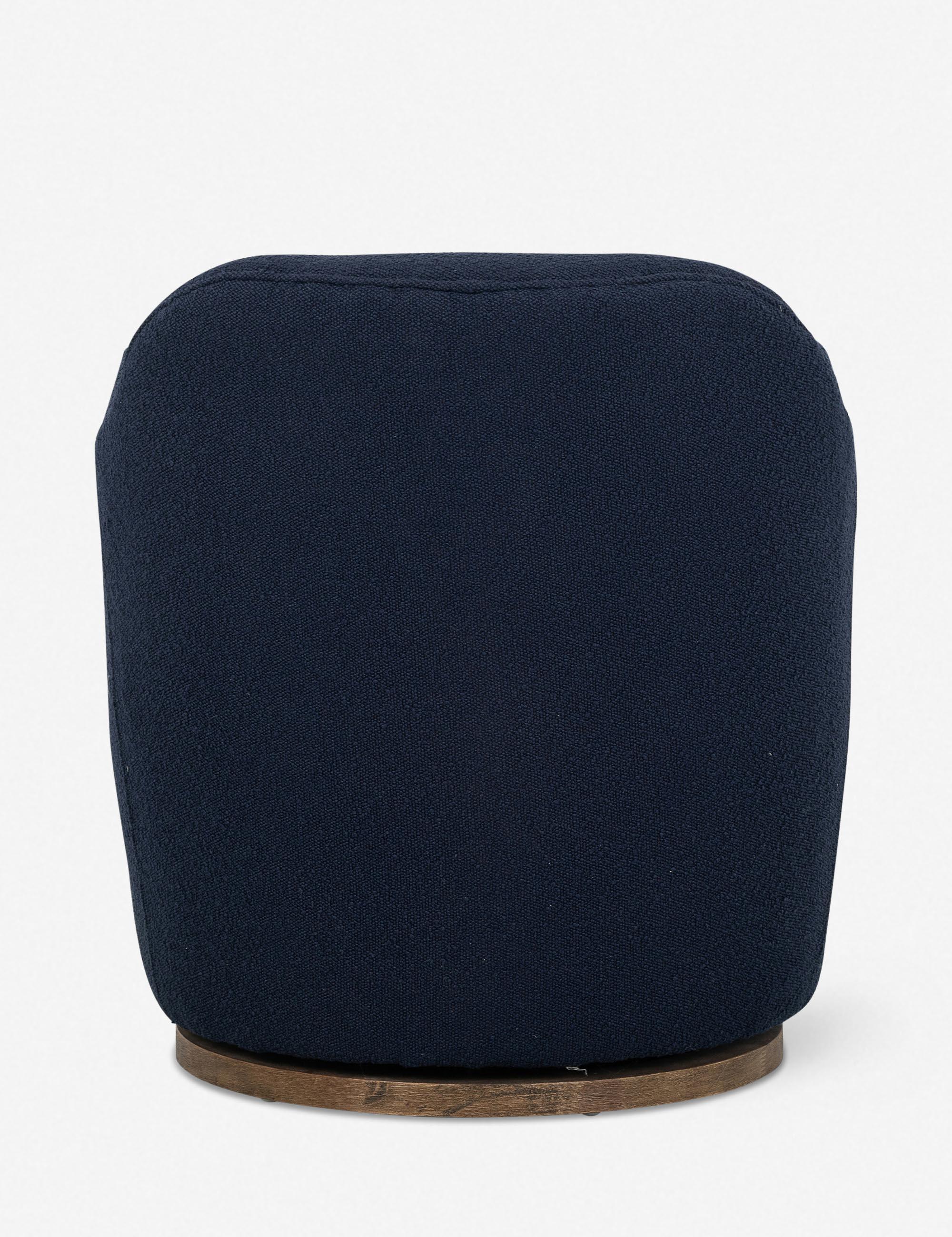 Copenhagen Indigo Leather Swivel Chair with Sustainably Sourced Base