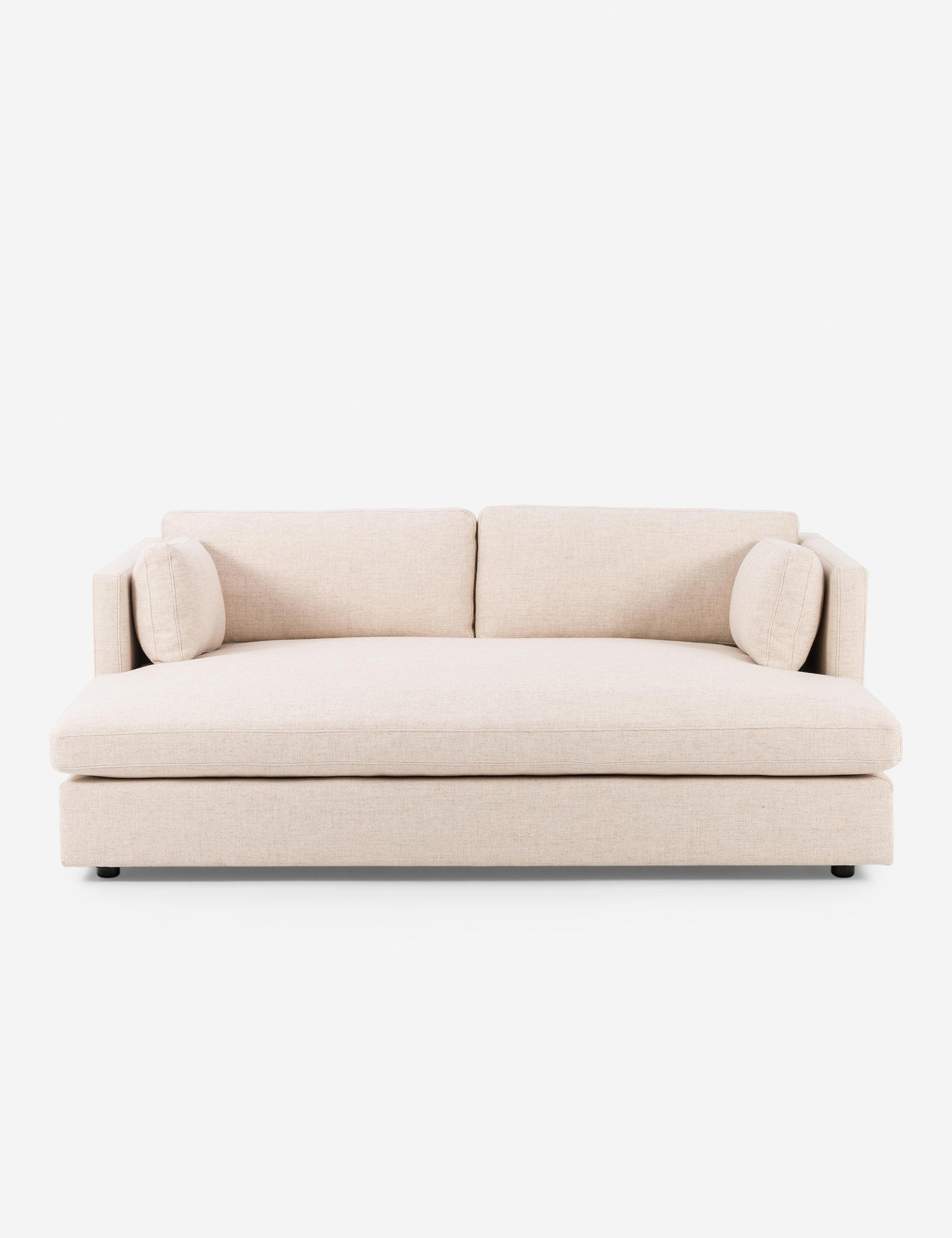 Thames Cream Oversized Contemporary Linen Media Sofa