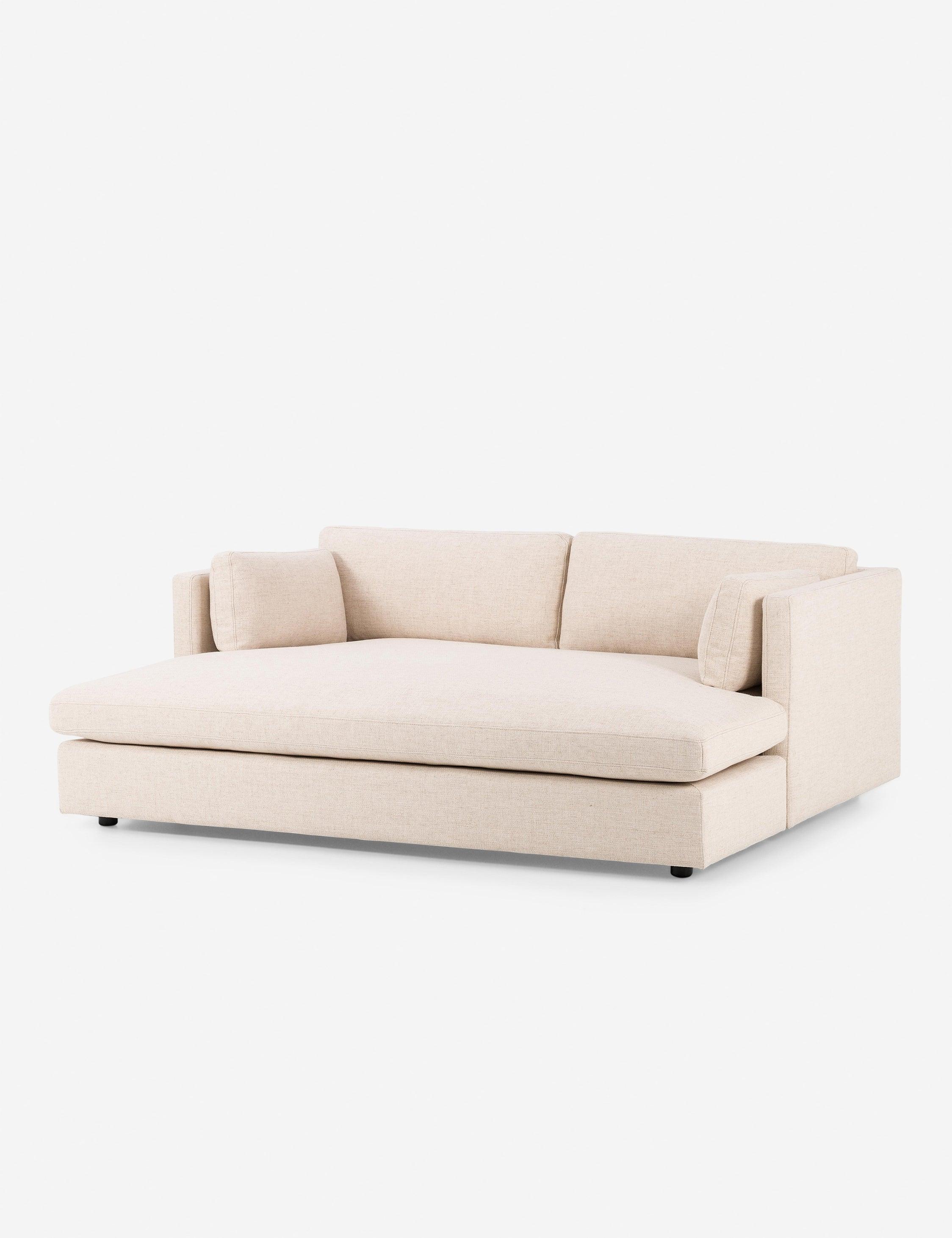 Thames Cream Oversized Contemporary Linen Media Sofa