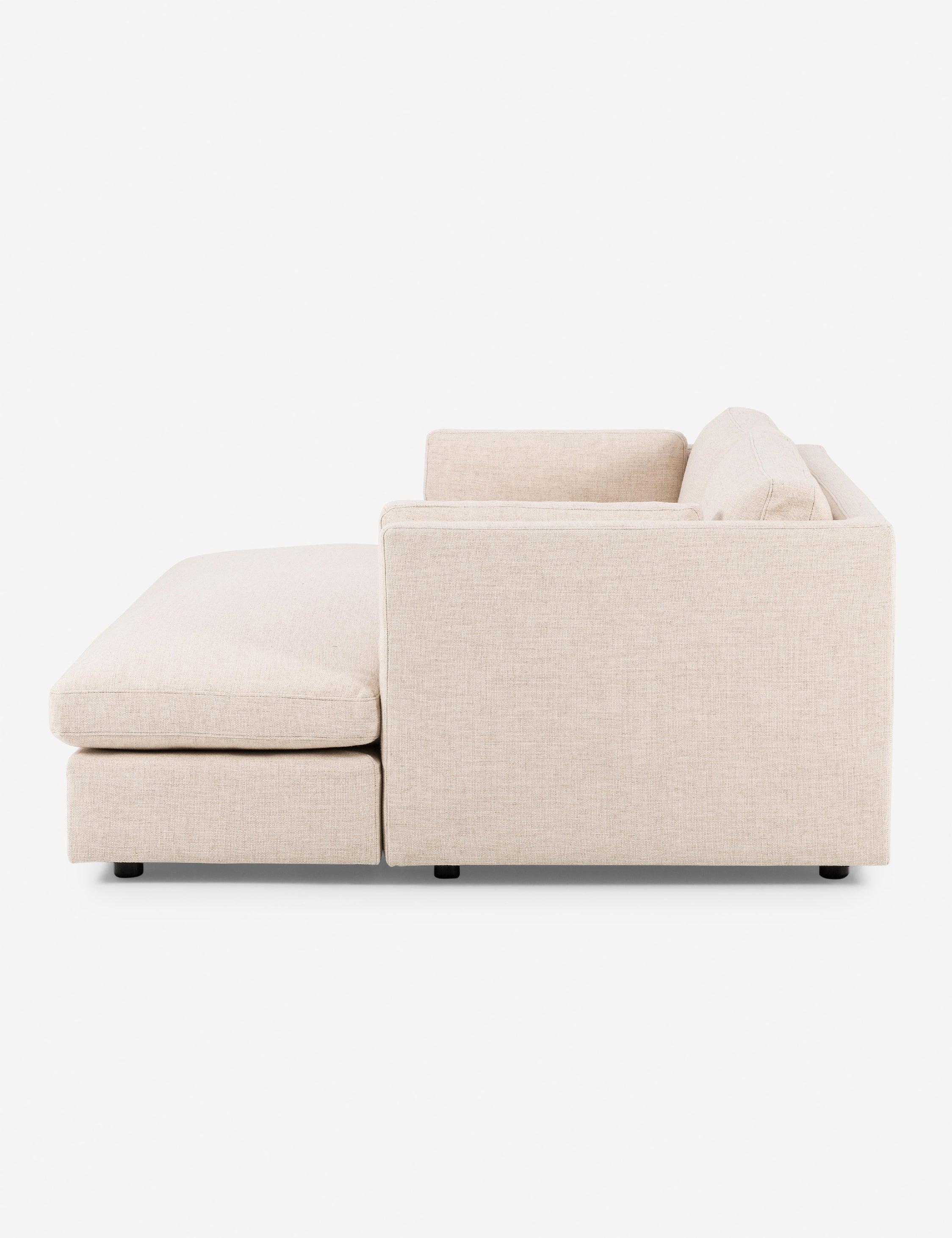 Thames Cream Oversized Contemporary Linen Media Sofa