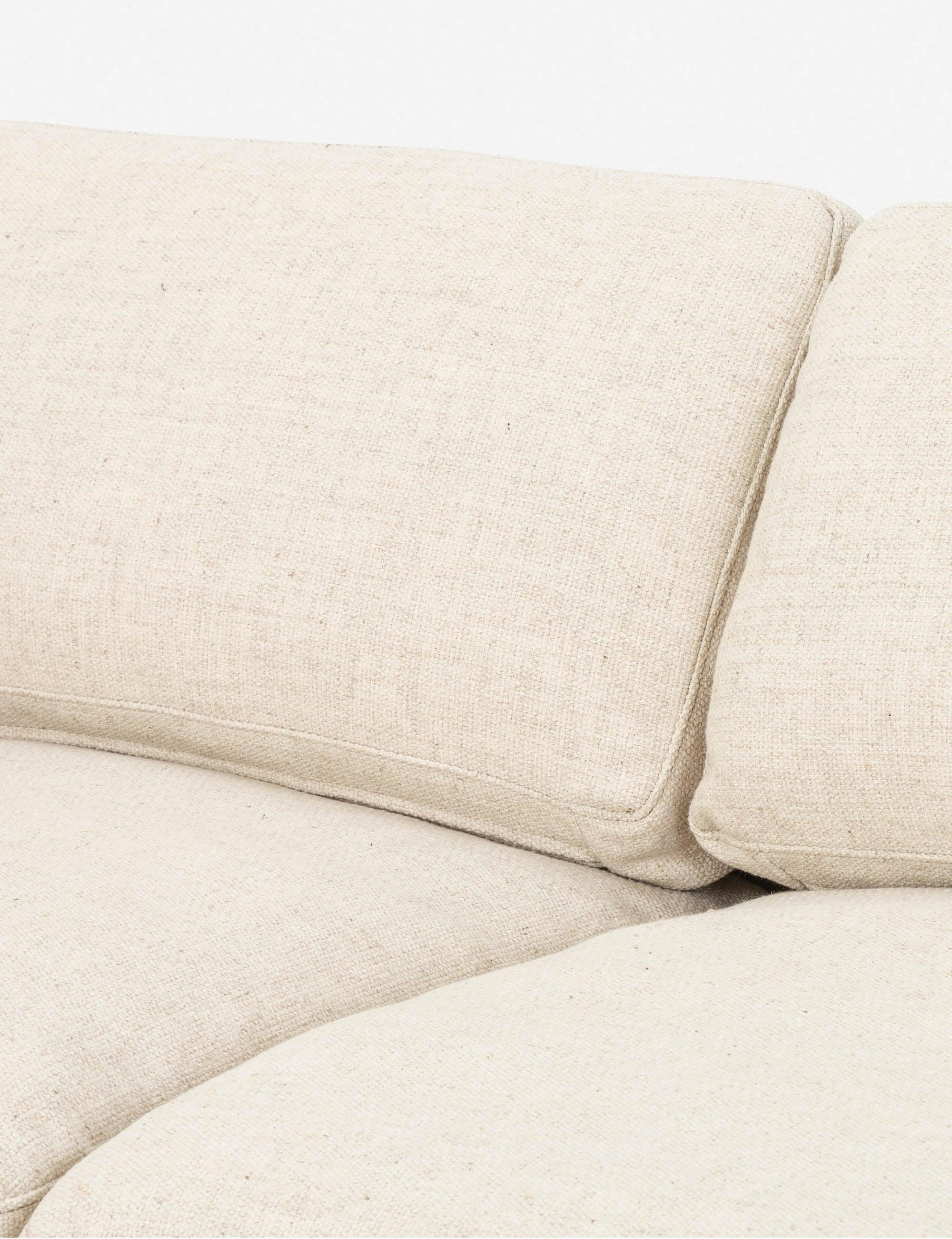 Thames Cream Casual Feather-Down Filled Plush Sofa 96.5"