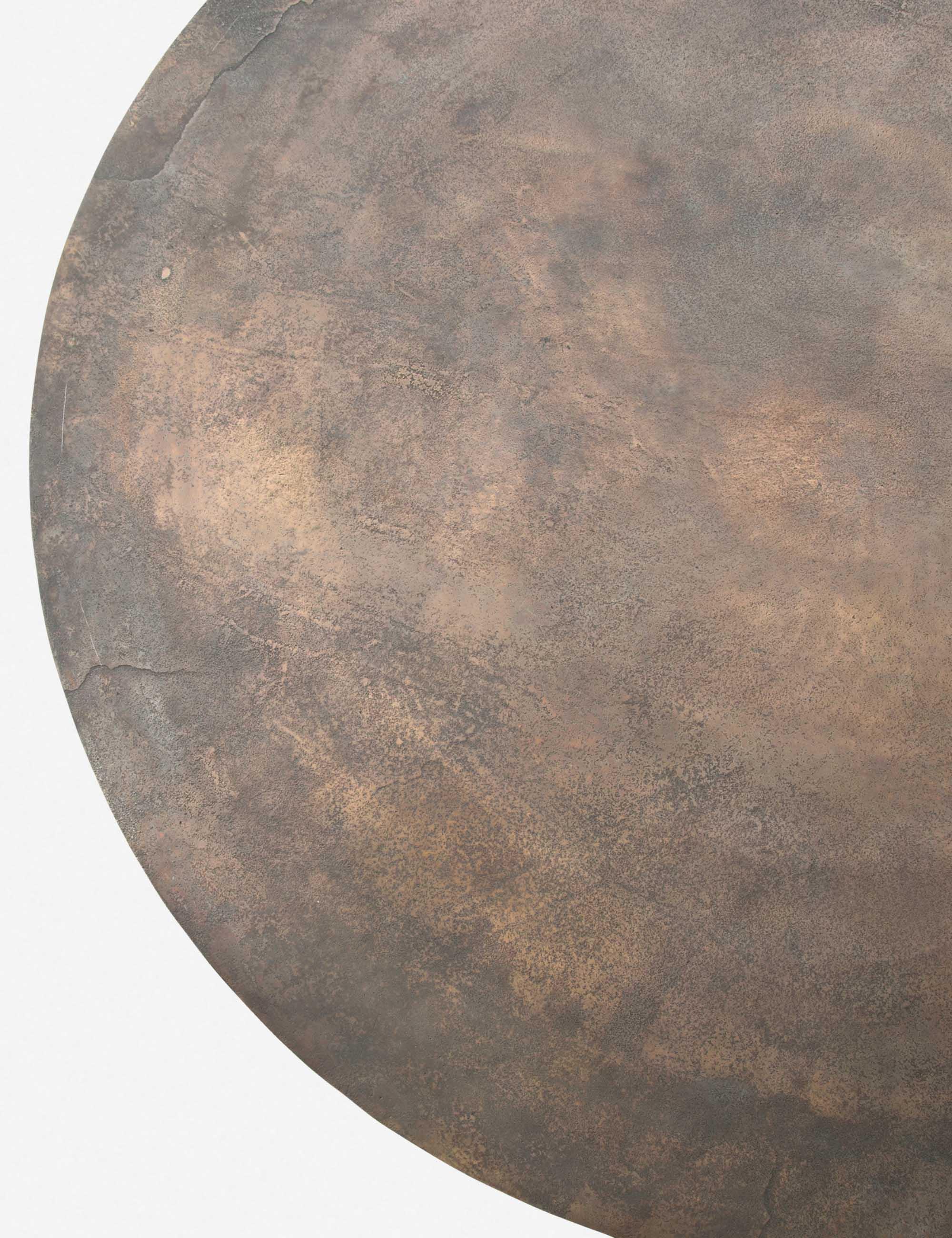 Bronze Round Mid-Century Modern Marble Dining Table