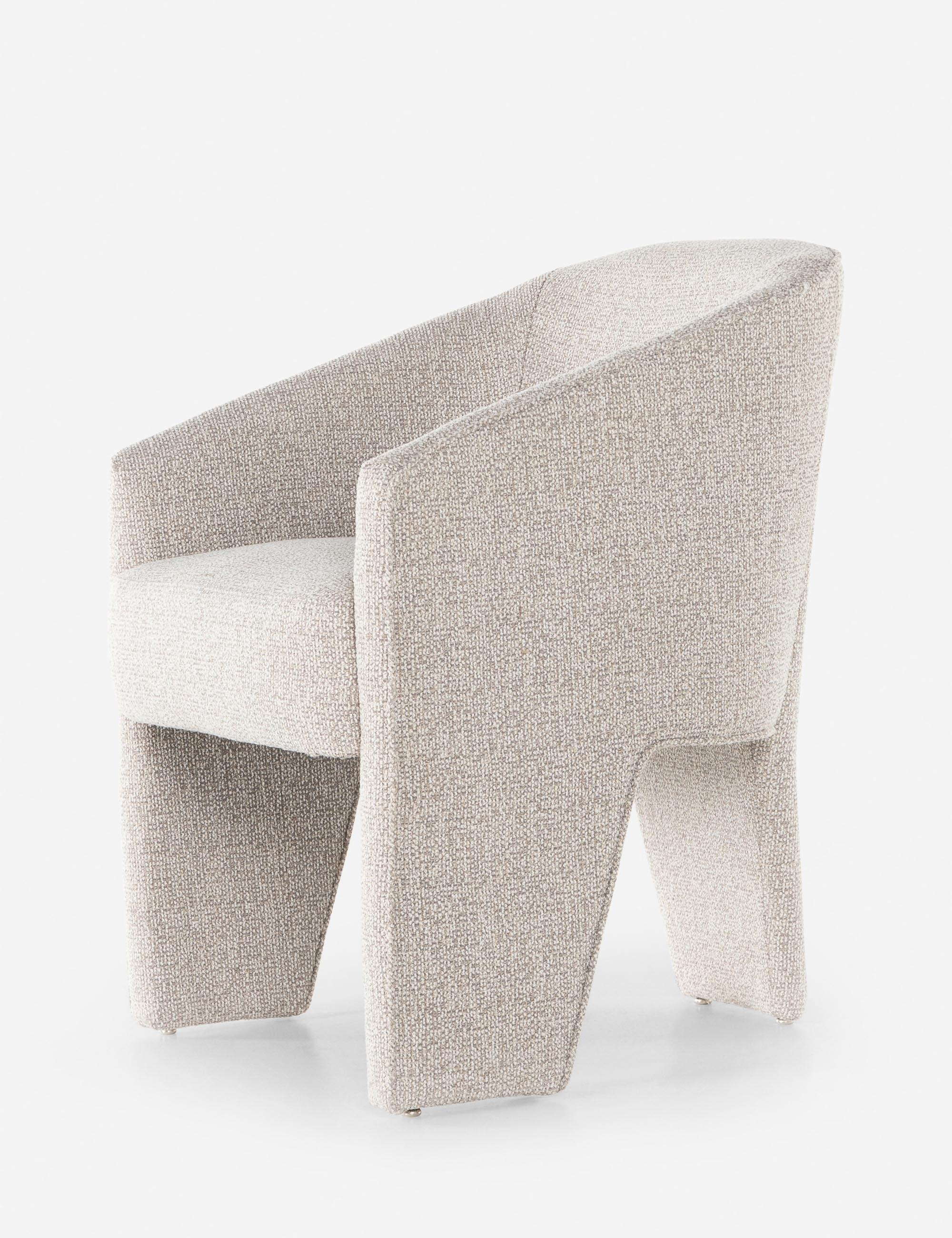 Beige Contemporary Leather-Wood Upholstered Arm Chair 25"W