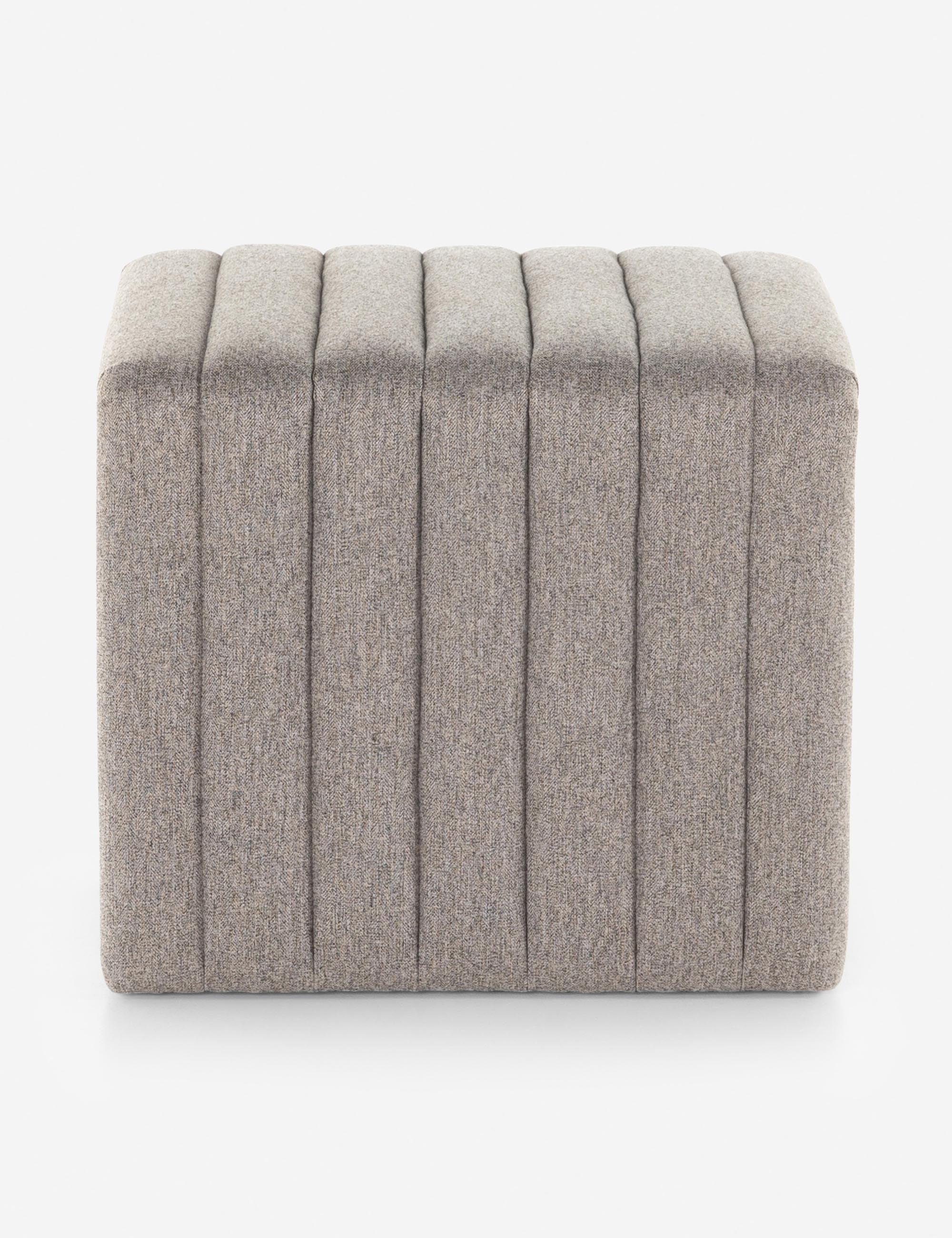 Contemporary Beige Tufted Square Ottoman, 21.5"