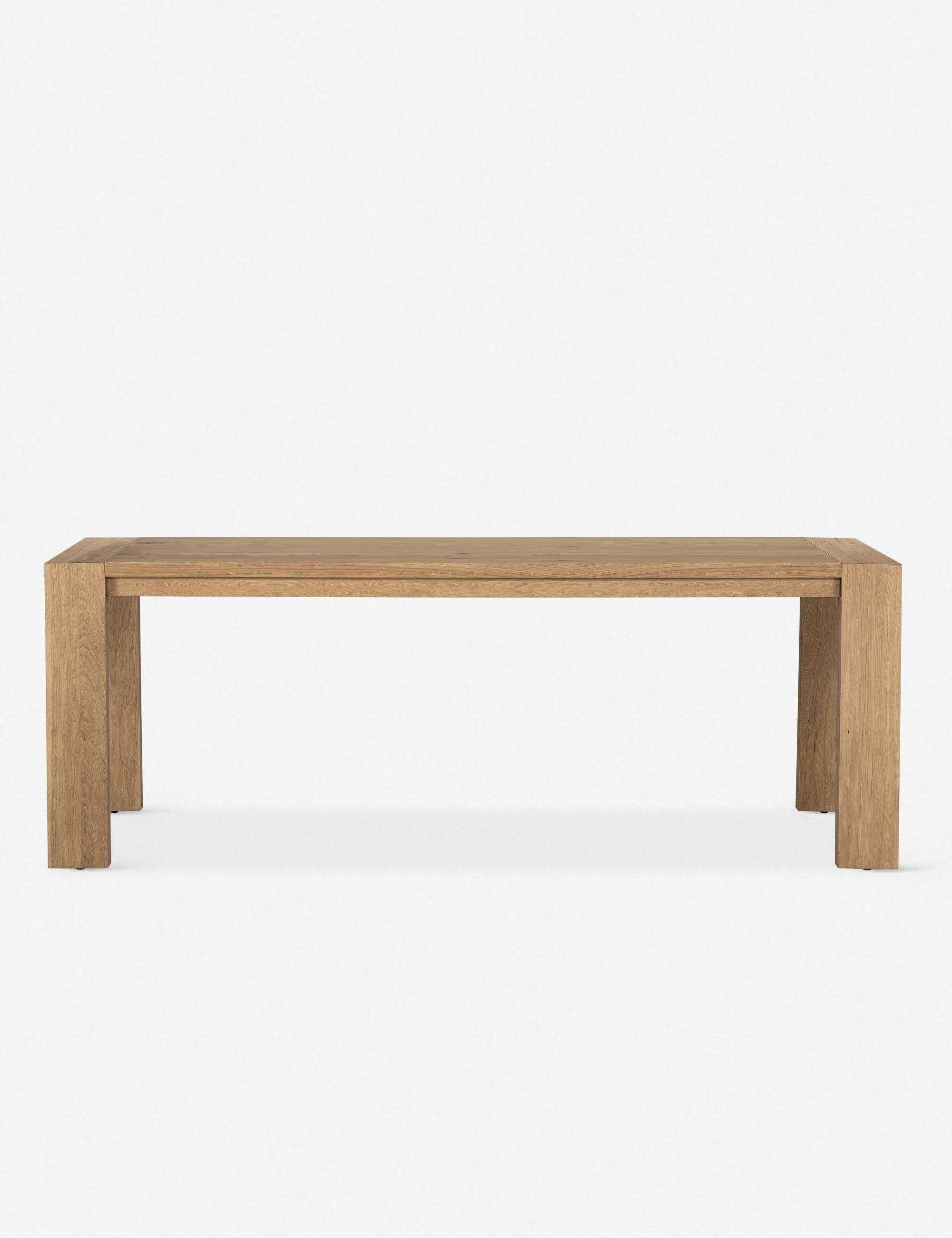 Capra Rectangular Light Oak Dining Table with Black Resin Details